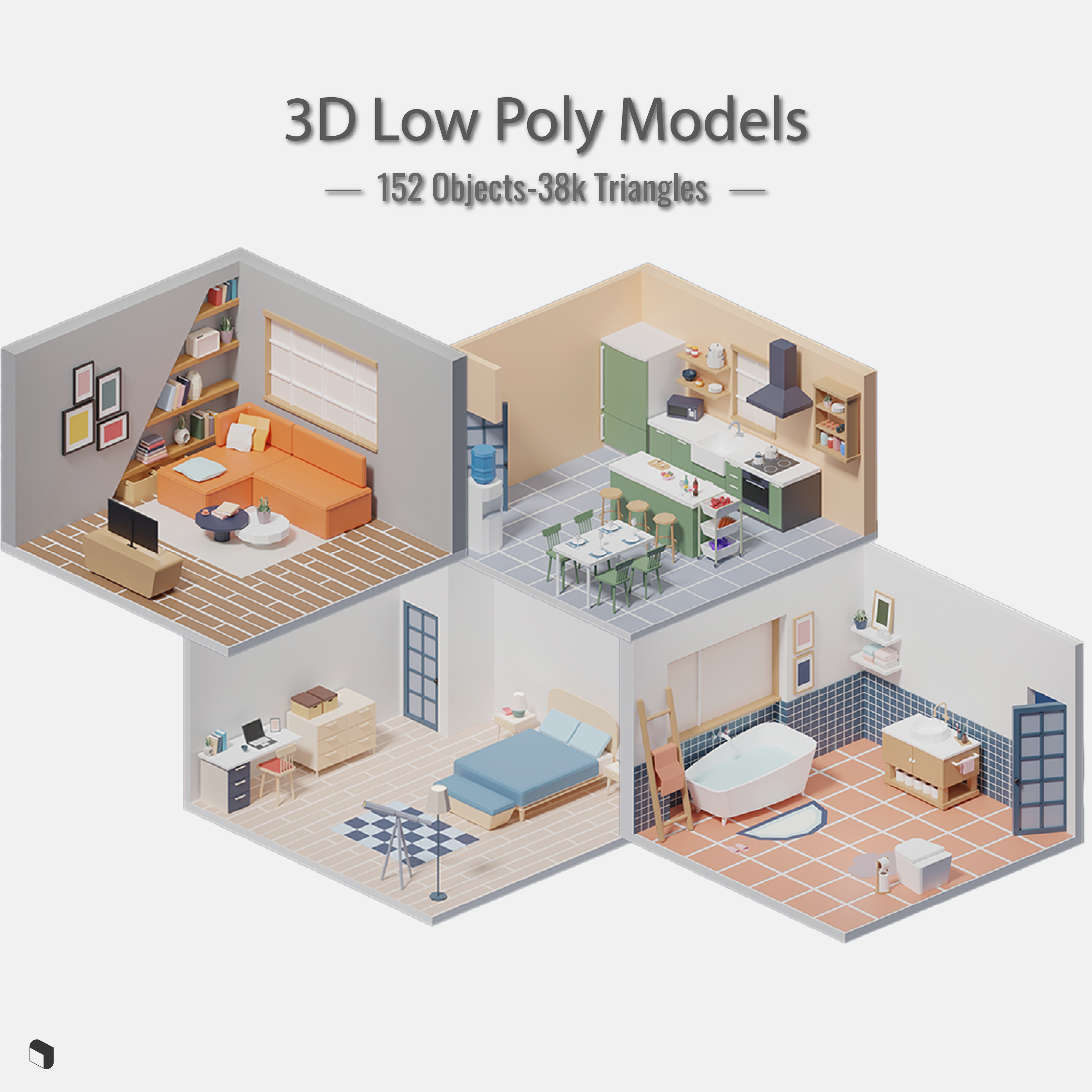 Low Poly Swimming Pool | 3D model