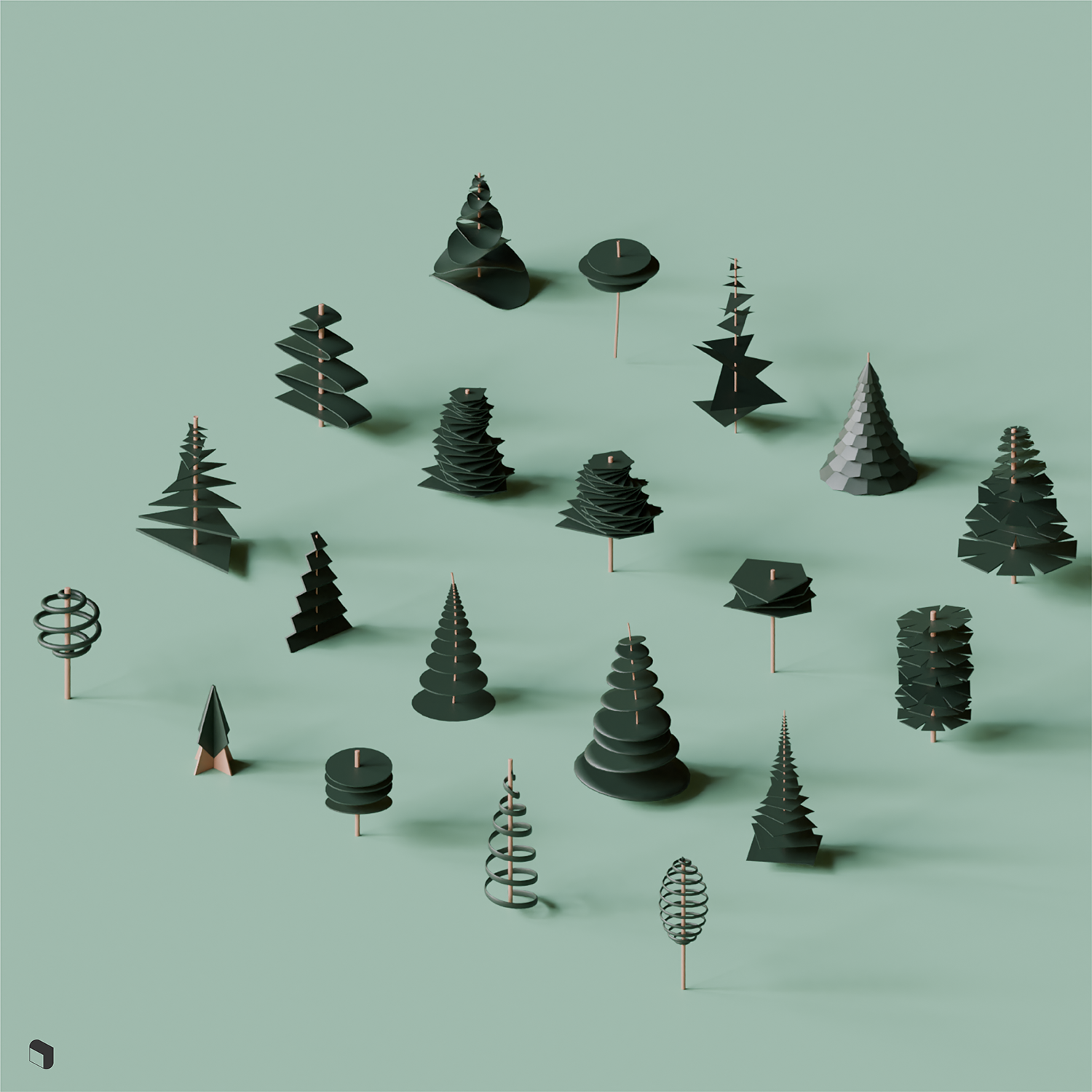 3D Model Physical Model Trees 2 PNG - Toffu Co