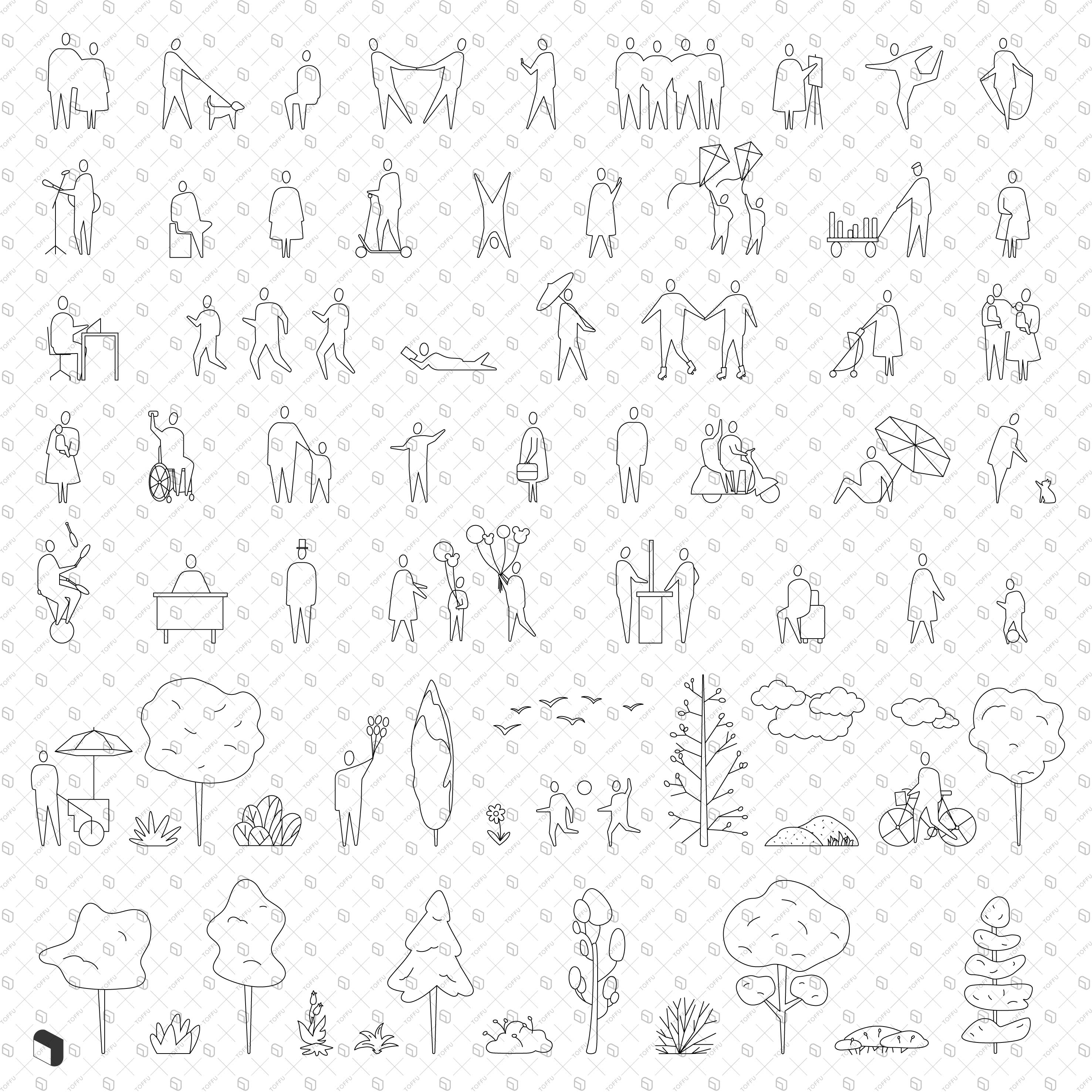 Flat Vector Freehand People 9 PNG - Toffu Co