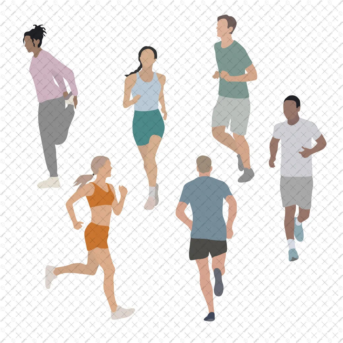 Flat Vector Joggers PNG - Toffu Co