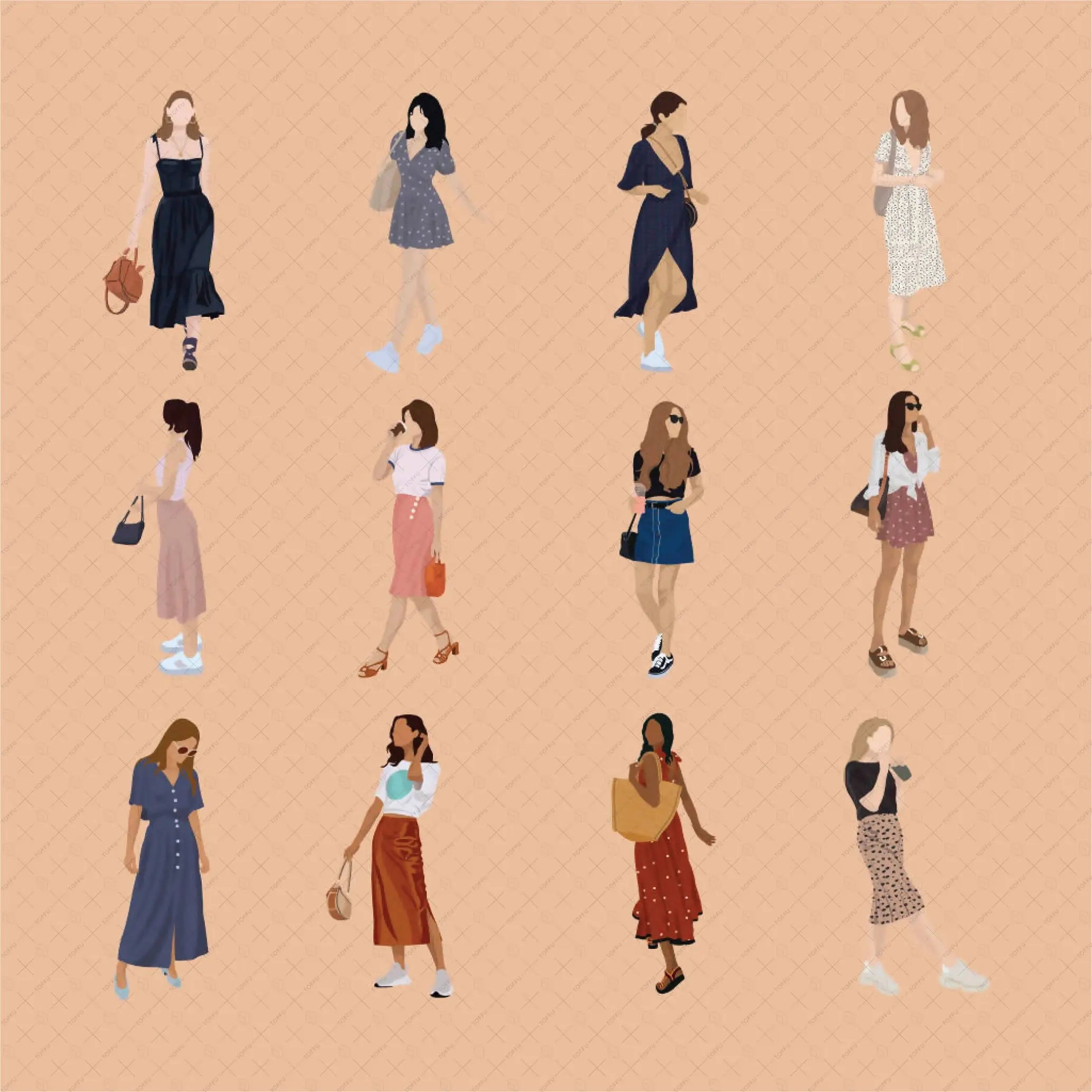 Flat Vector Women Pack – Toffu Co