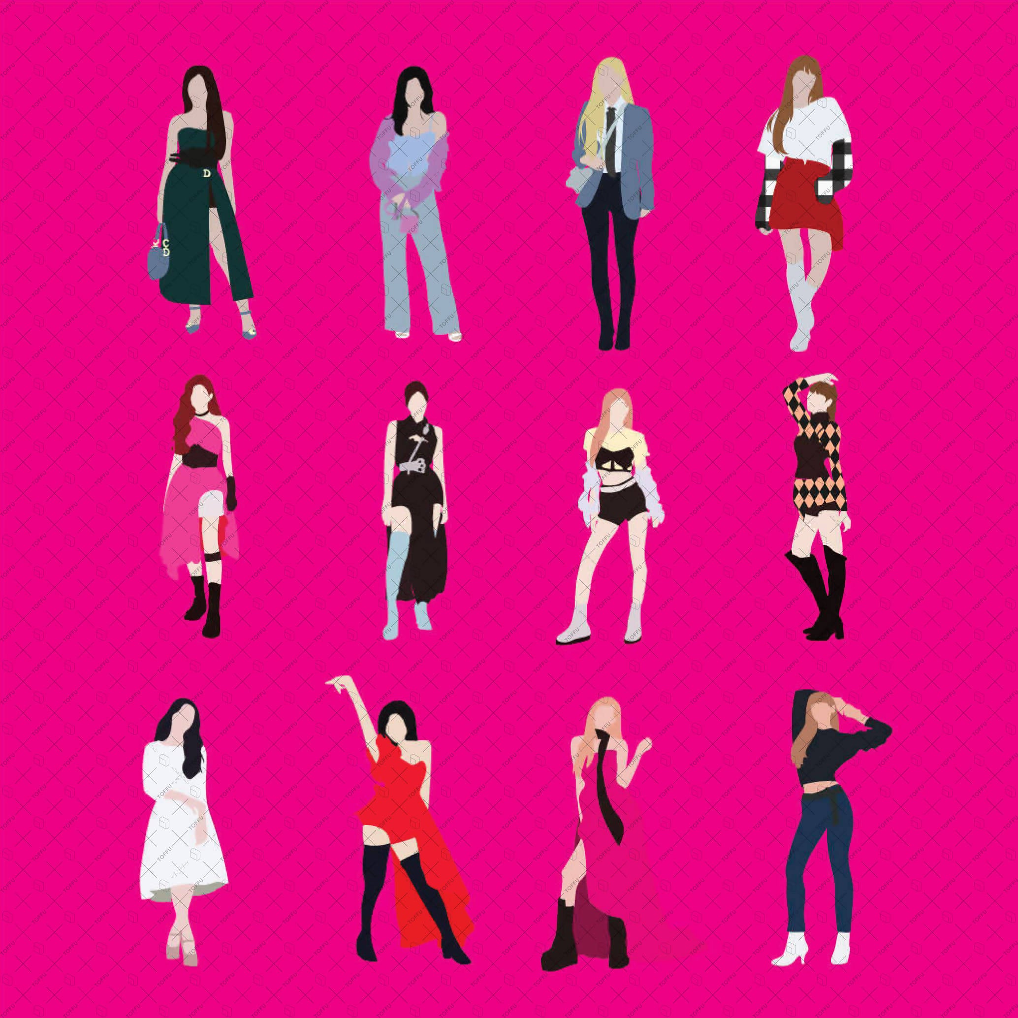 Flat Vectors K-pop - Blackpink PNG - Toffu Co