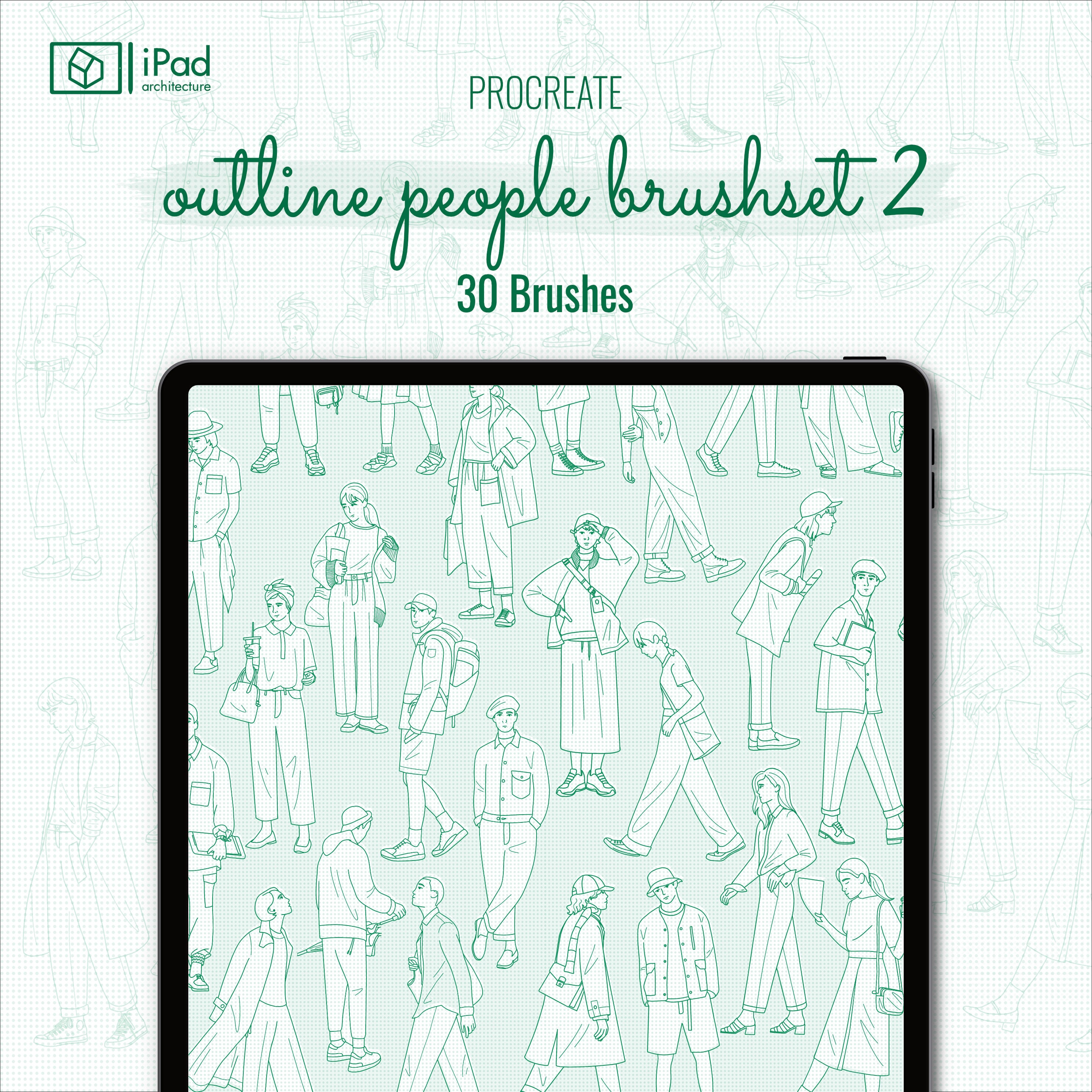 Procreate Outline People Brushset 2 PNG - Toffu Co