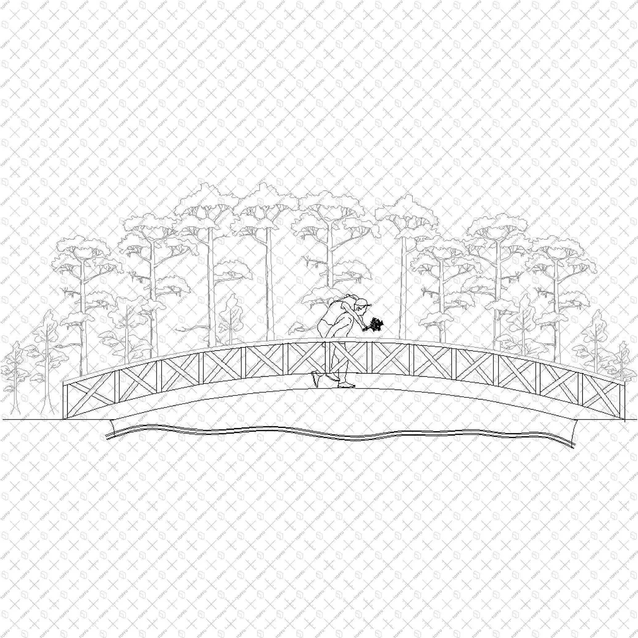 Cad Walk On The Bridge DWG | Toffu Co