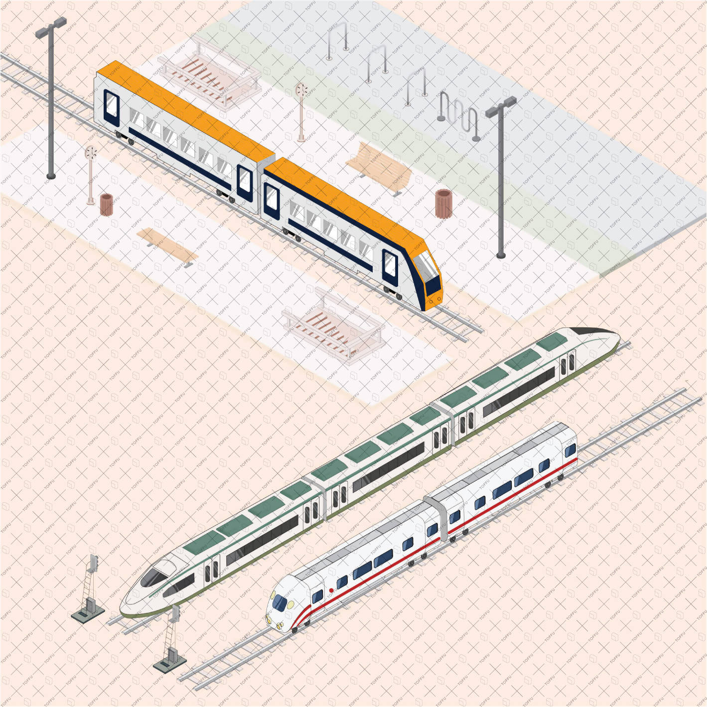 Isometric train sale