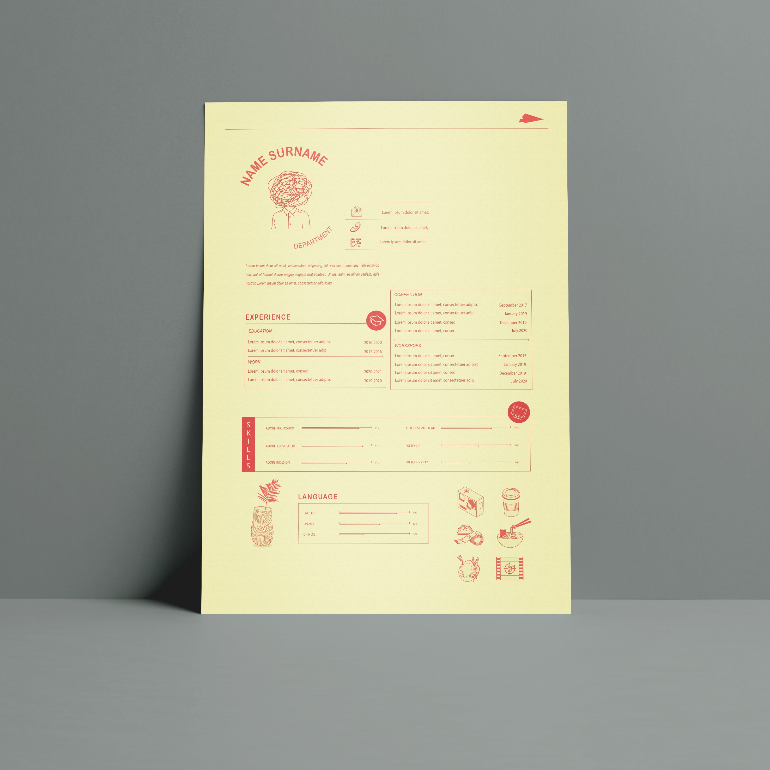 Resume Template Set 8 PNG - Toffu Co