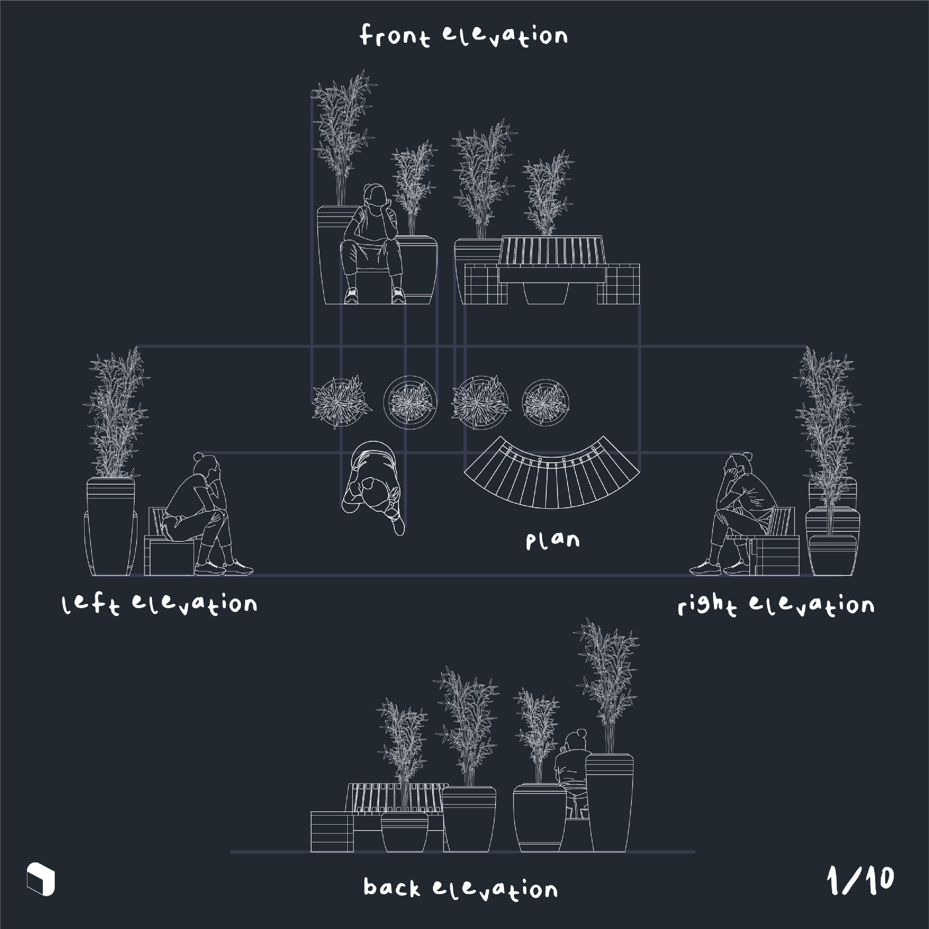 Cad Multi-Angle Scene 13 DWG | Toffu Co