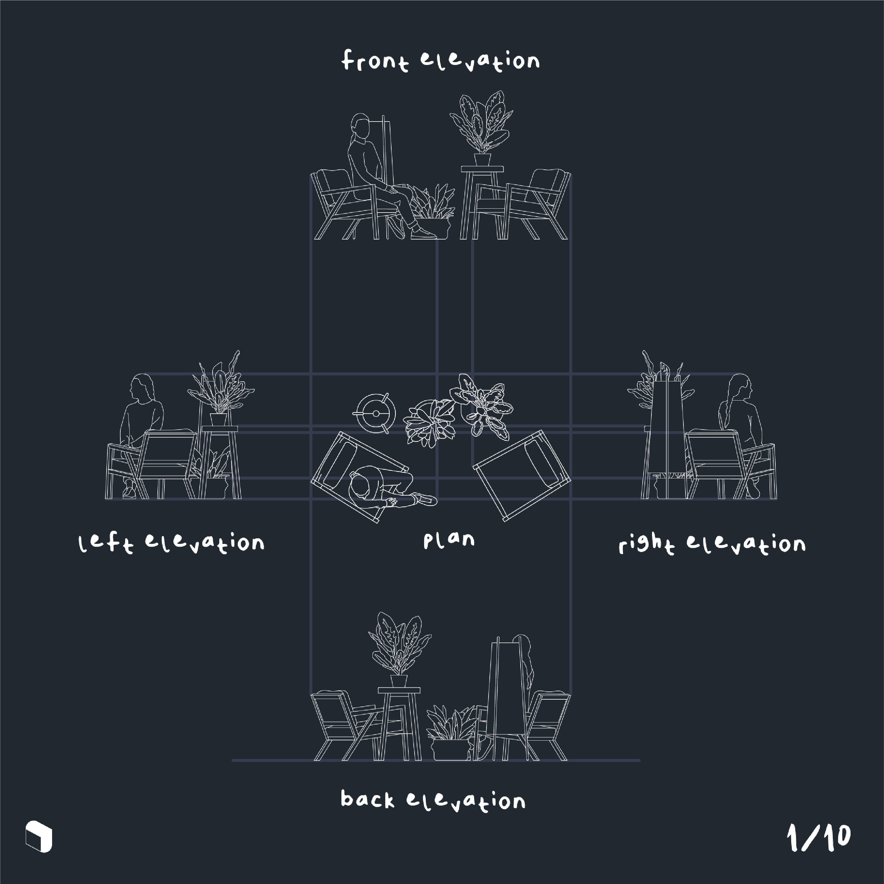 Cad Multi-Angle Scene 1 DWG | Toffu Co