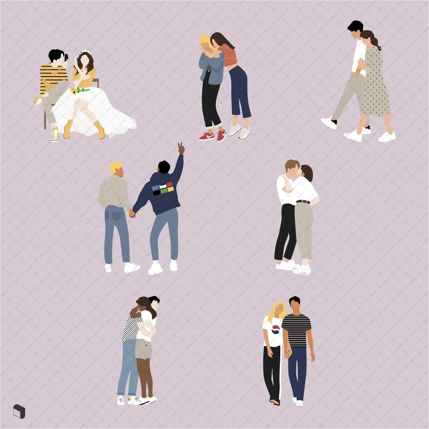 Flat Vector Couples - Toffu Co