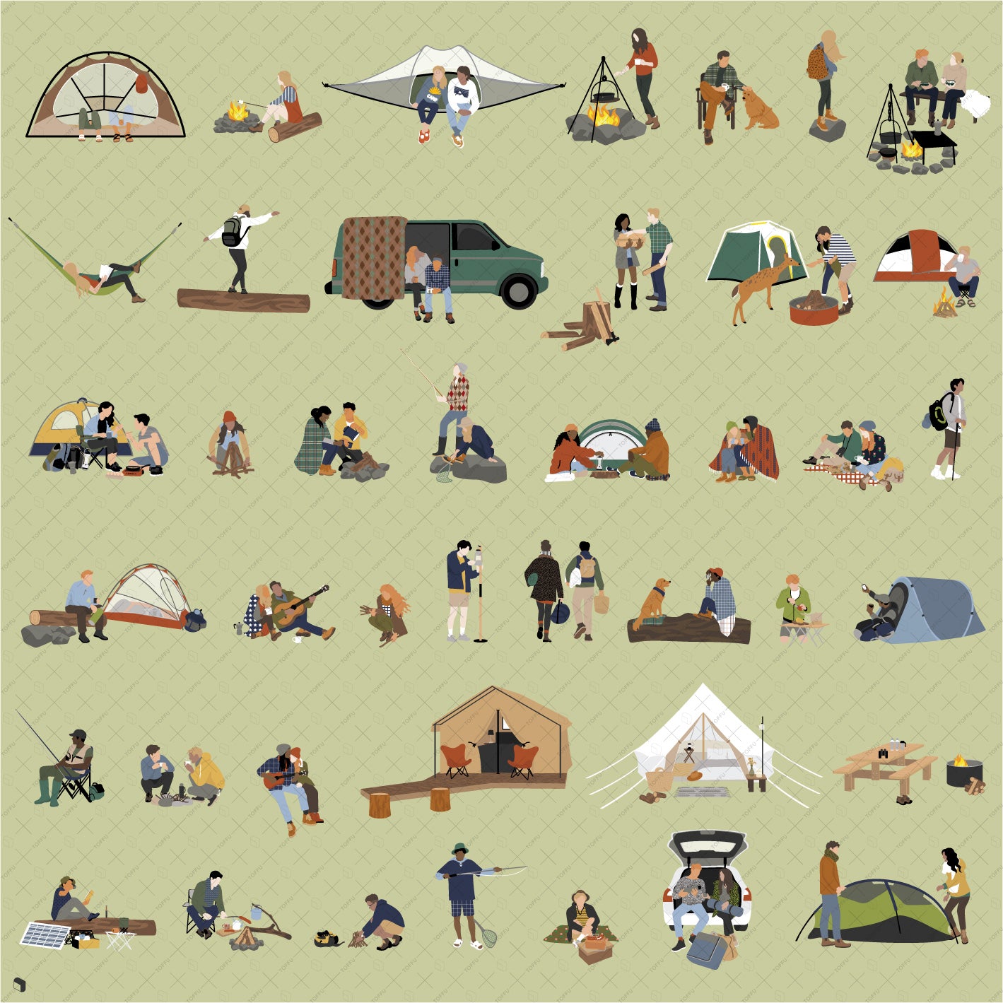 people camping clipart pictures