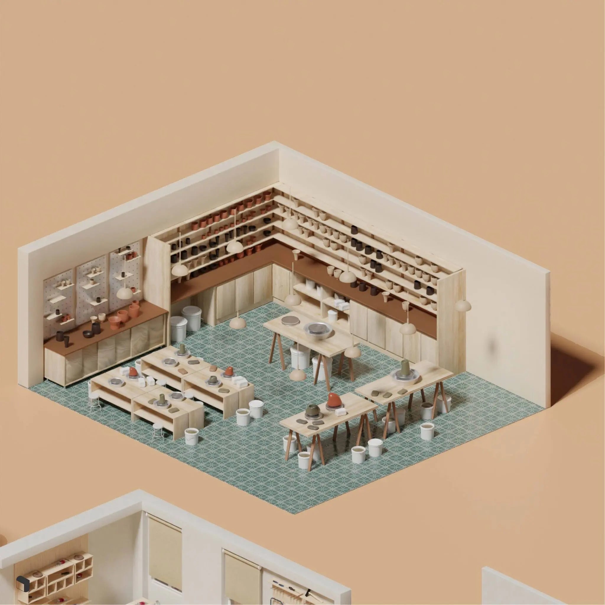 3D Model Workshop Setups Digital Artwork drawings | Toffu Co