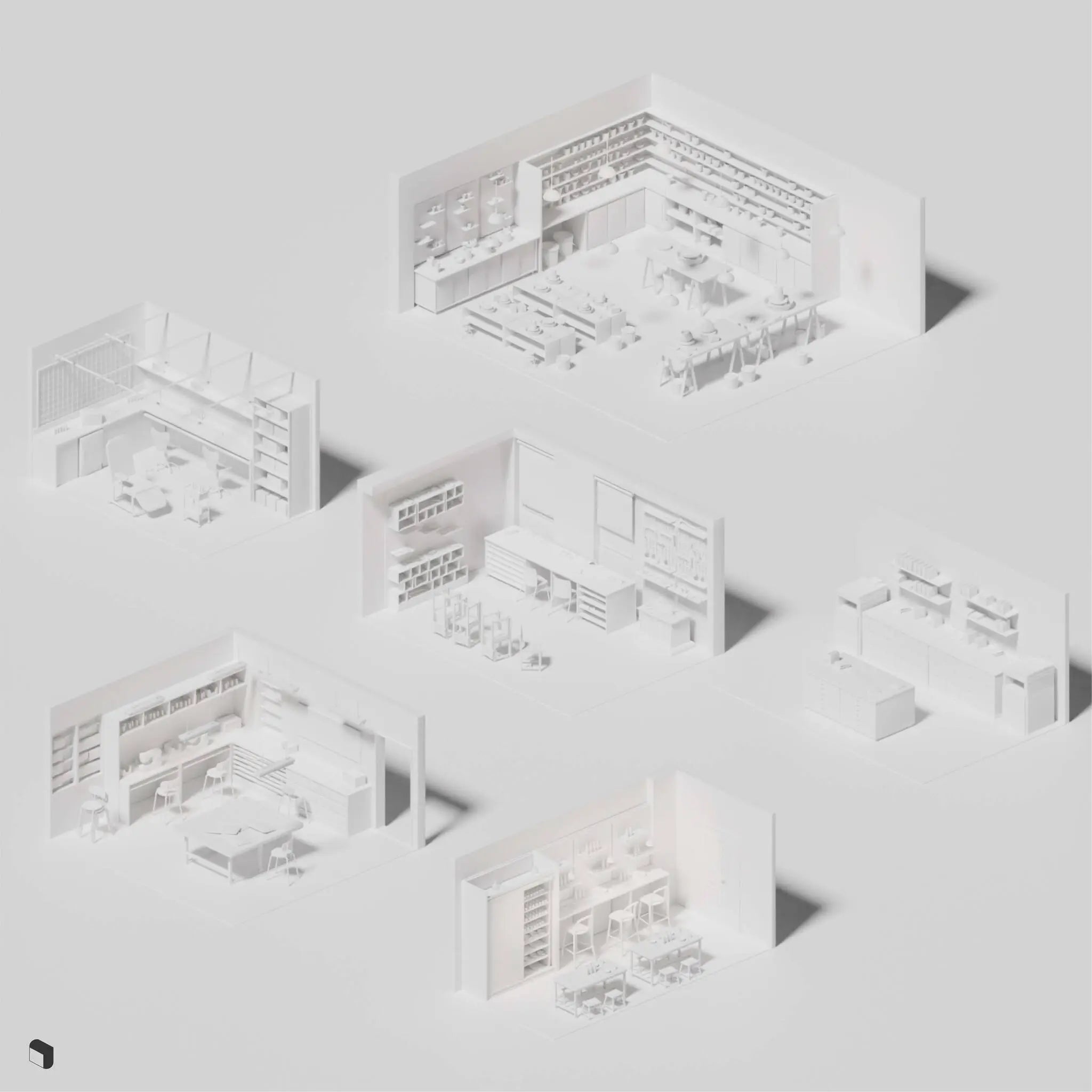 3D Model Workshop Setups Digital Artwork drawings | Toffu Co