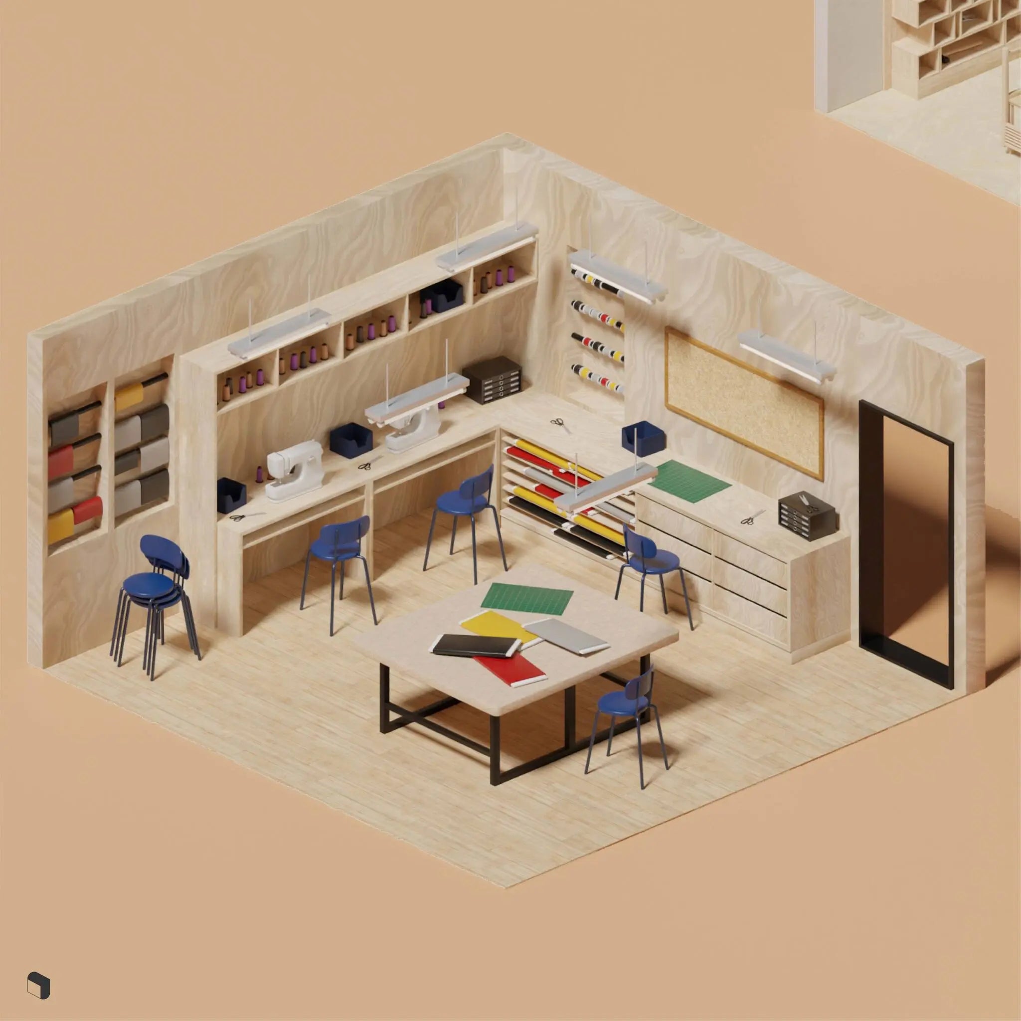 3D Model Workshop Setups Digital Artwork drawings | Toffu Co