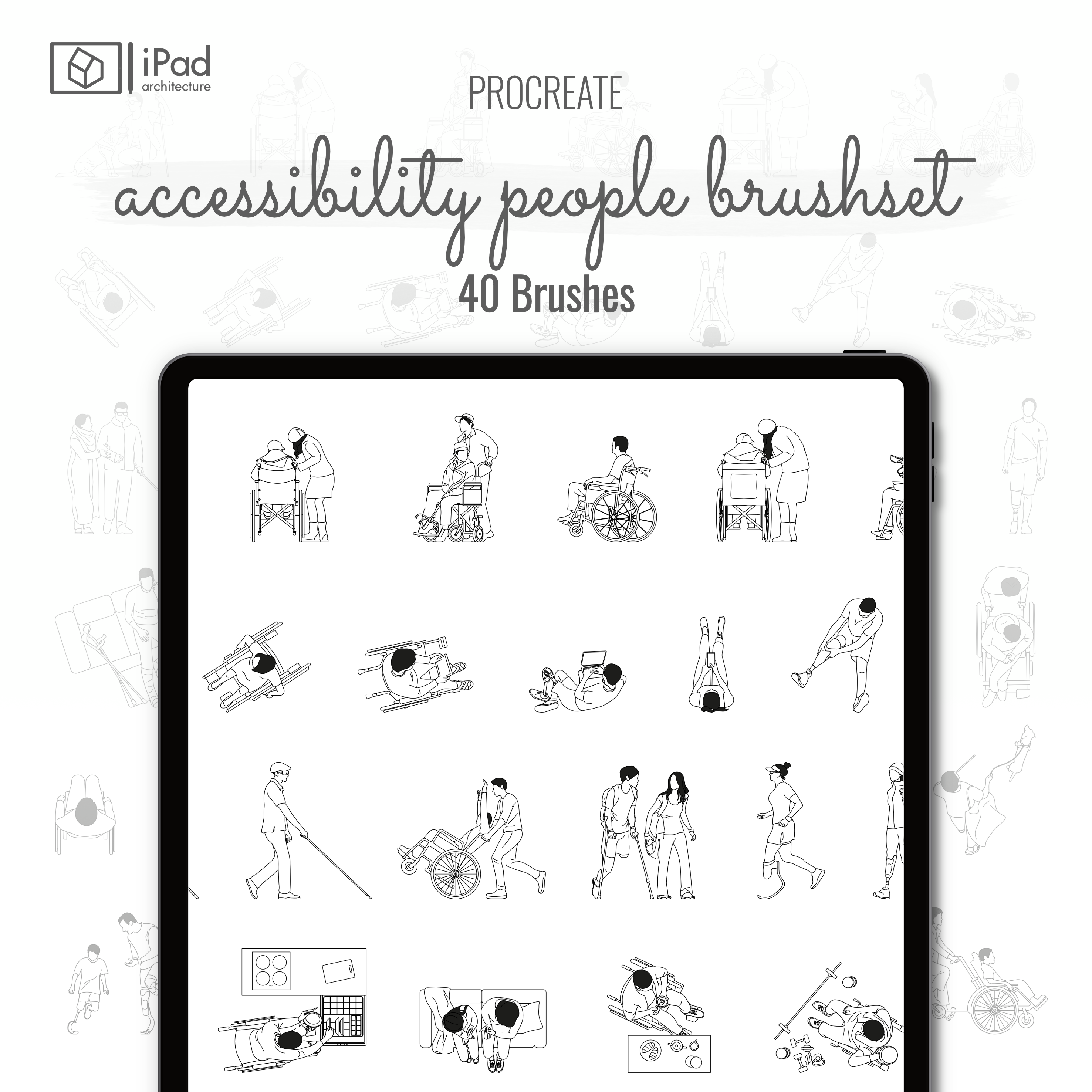 Procreate Accessibility People Brushset PNG - Toffu Co