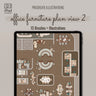 Procreate Office Furniture Plan View Brushset & Illustrations 2 PNG - Toffu Co