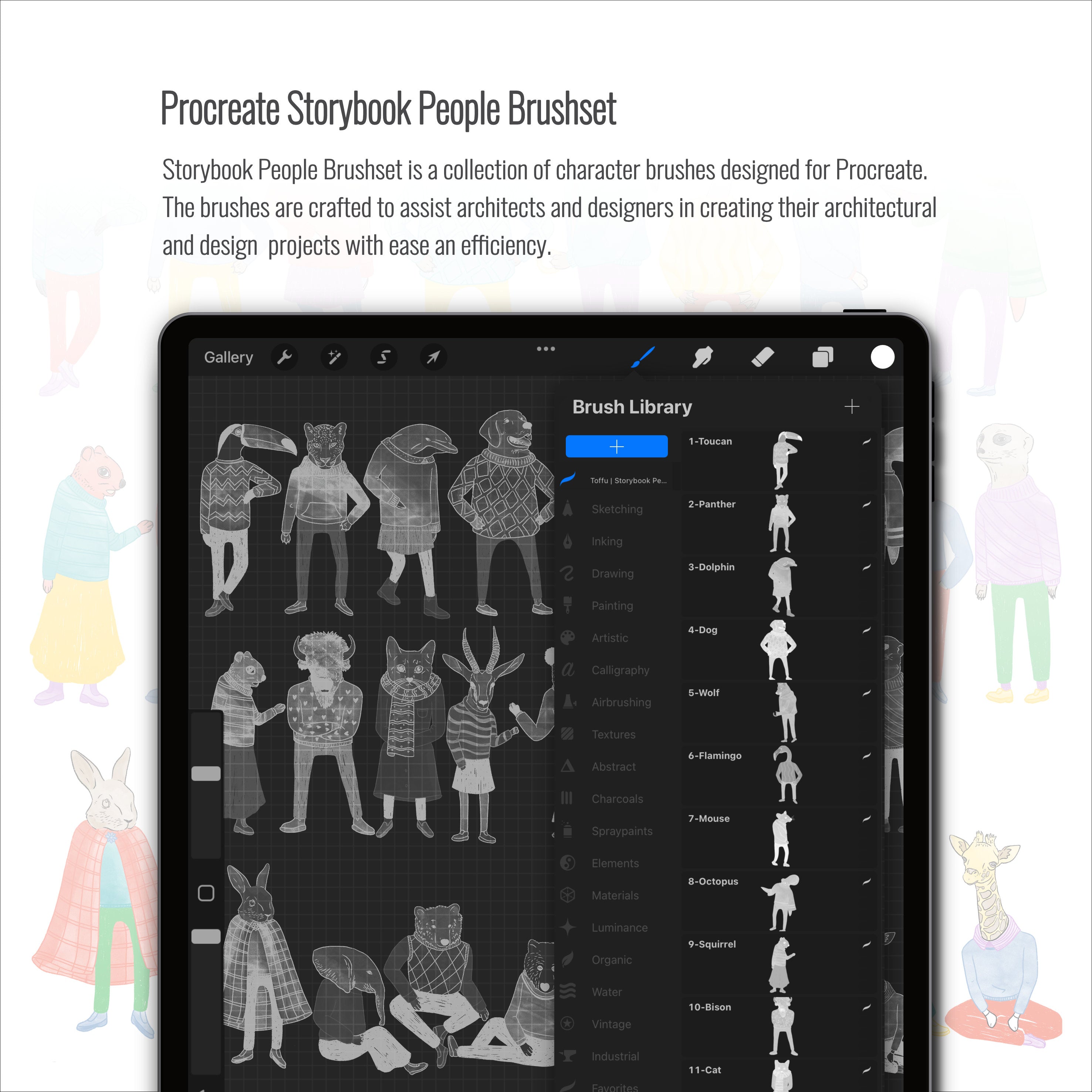 Procreate Storybook People Brushset & Illustrations PNG - Toffu Co