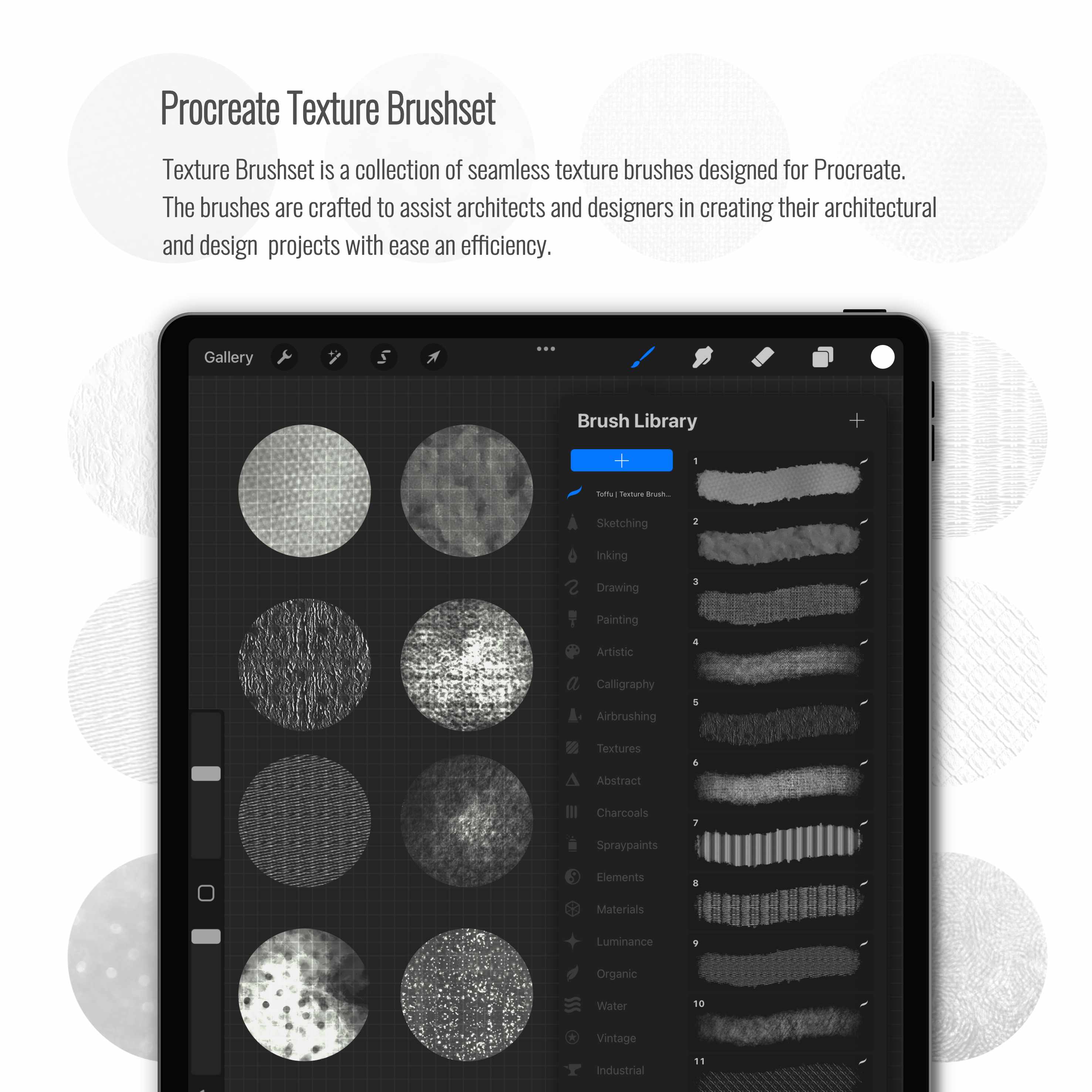 Procreate Texture Brushset 2 PNG - Toffu Co
