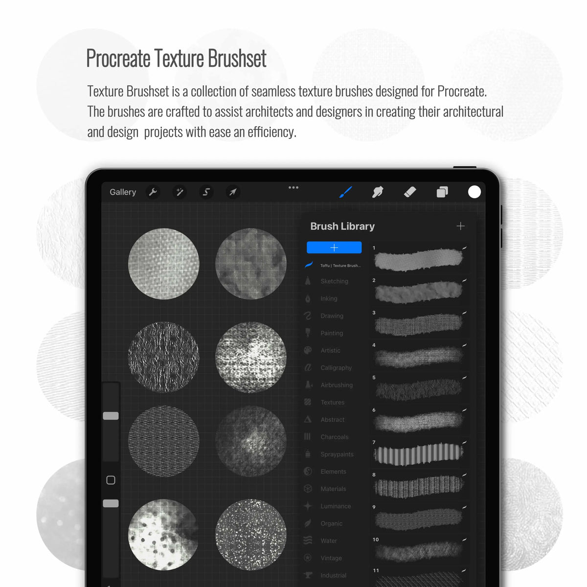 Procreate Vector Texture Procreate Texture Brushset 2 | Toffu Co