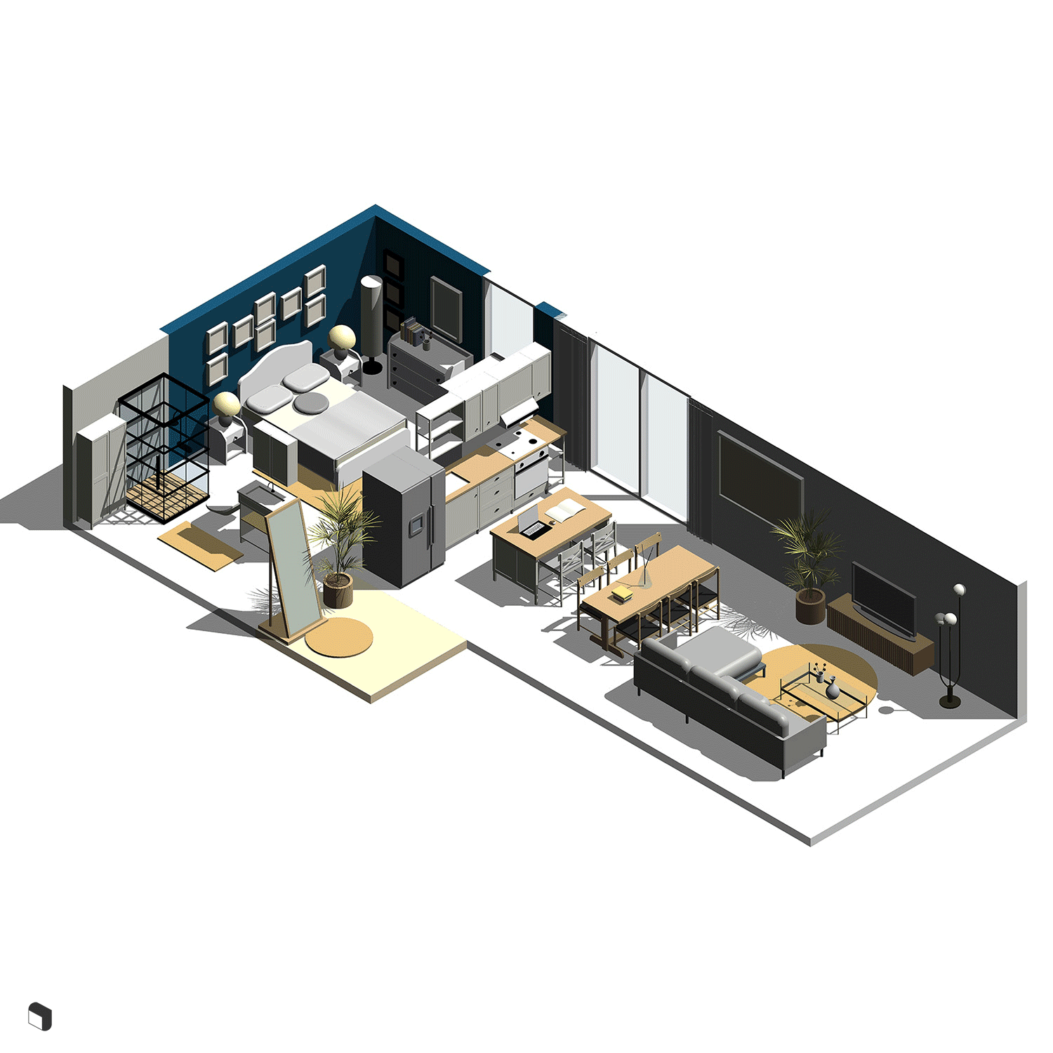3D Model Revit Ikea Home Digital Artwork drawings | Toffu Co