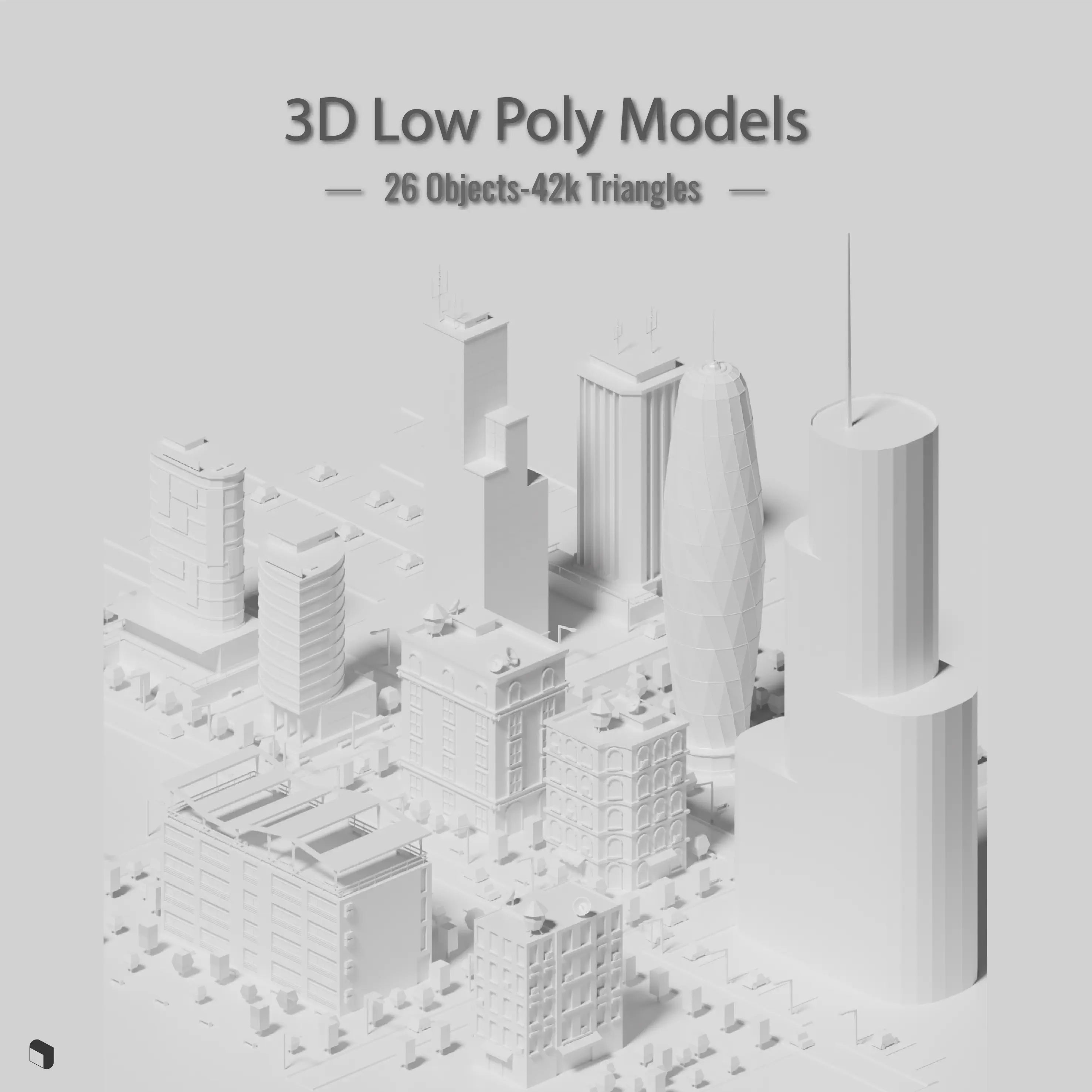 3d Model Low Poly Mini City 1 Toffu Co