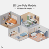 3D Model Low Poly Home Set PNG - Toffu Co