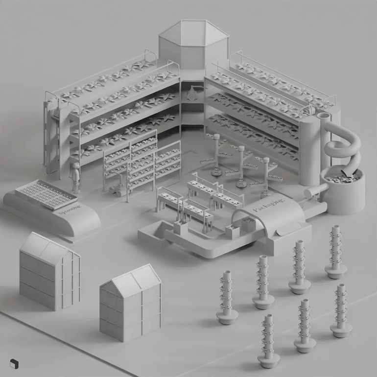 3D Model Low Poly Plant Factory – Toffu Co