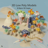 3D Model Low Poly Tropical Jungle Pack Digital Artwork drawings | Toffu Co