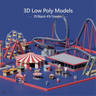 3D Model Low Poly Urban Entertainment Zone Digital Artwork drawings | Toffu Co