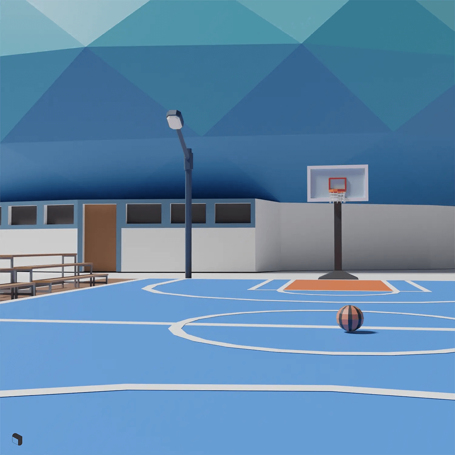 3D Model Low Poly Urban Sport Zone Digital Artwork drawings | Toffu Co