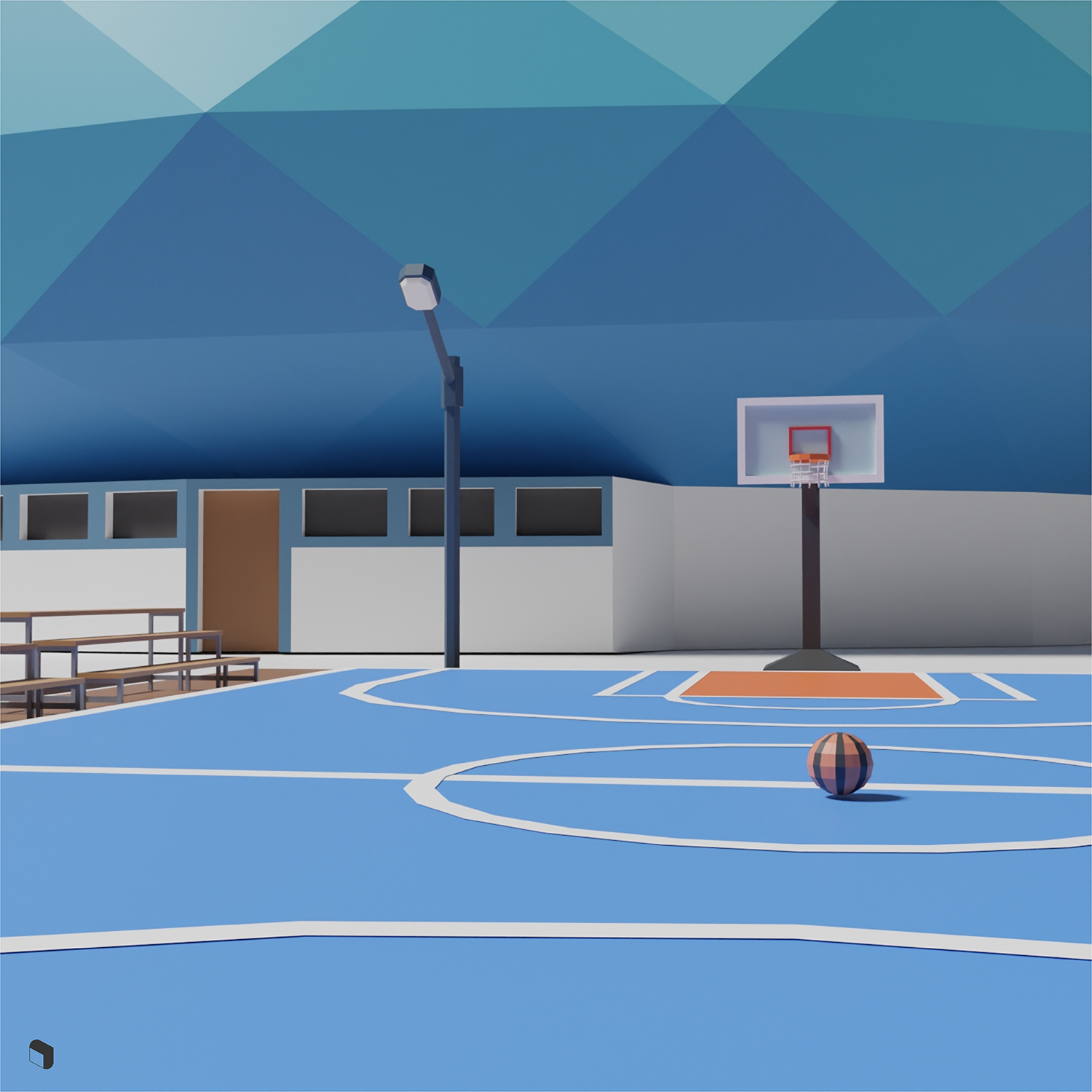 3D Model Low Poly Urban Sport Zone PNG - Toffu Co