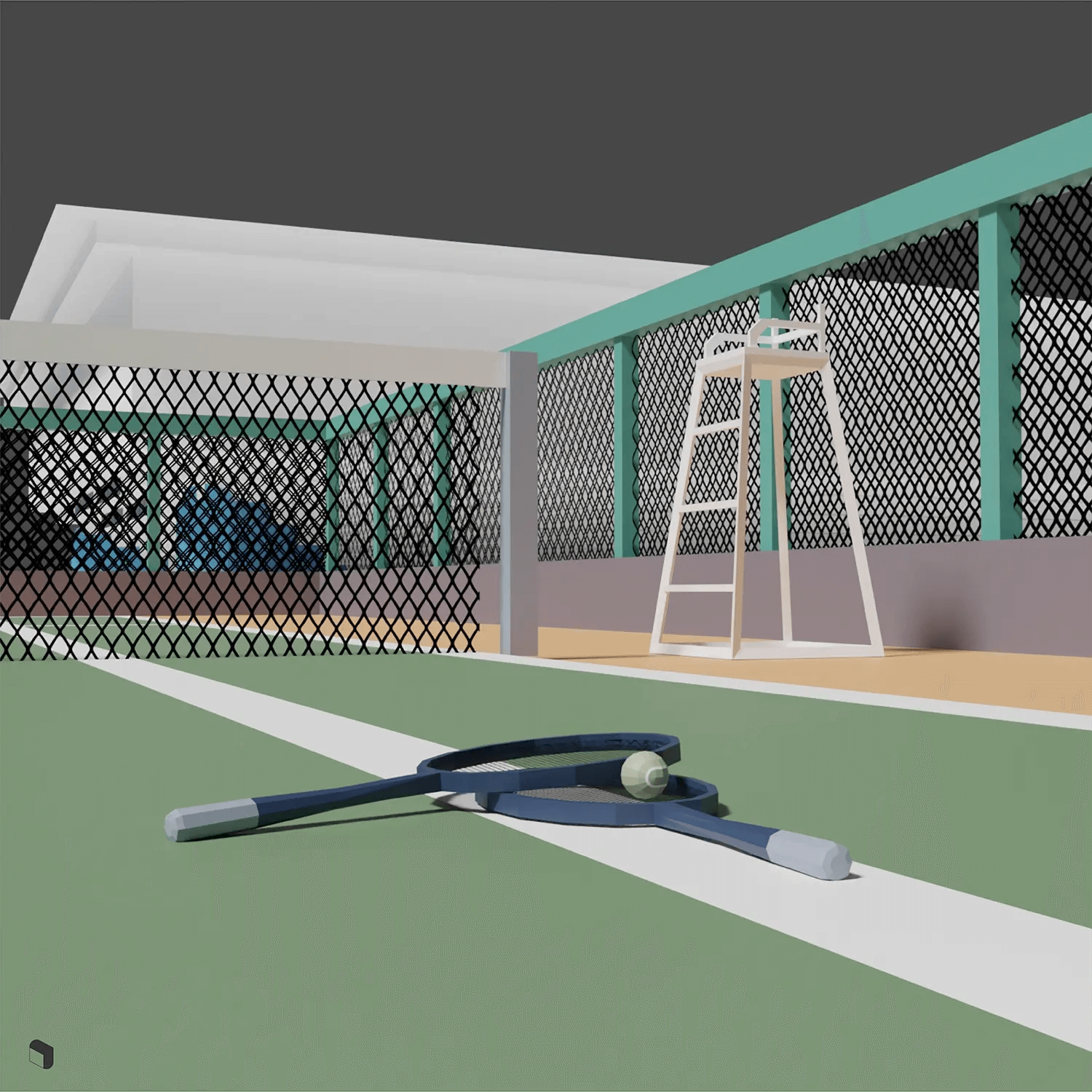 3D Model Low Poly Urban Sport Zone Digital Artwork drawings | Toffu Co