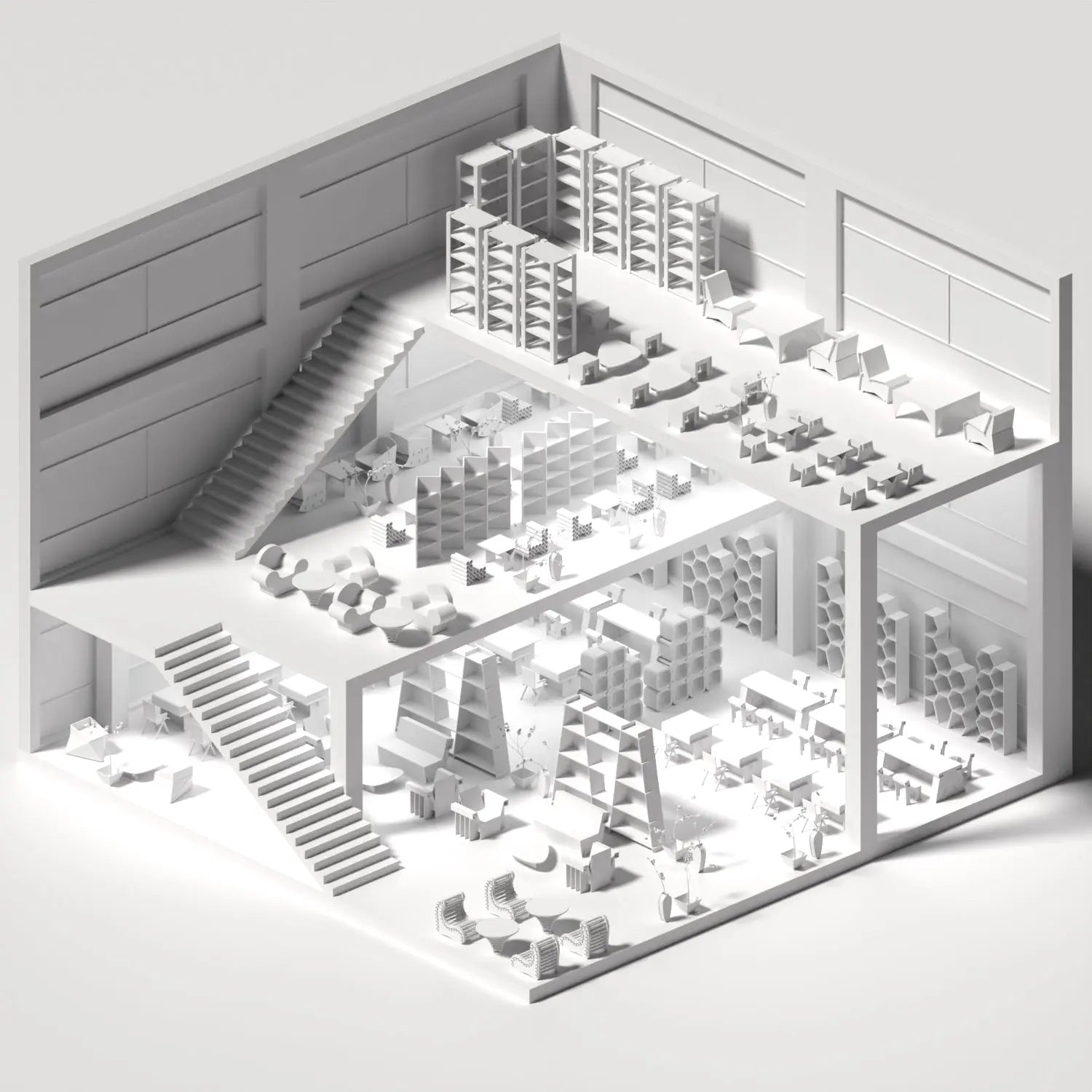 Autodesk Model Library 3D Model Cardboard Library – Toffu Co