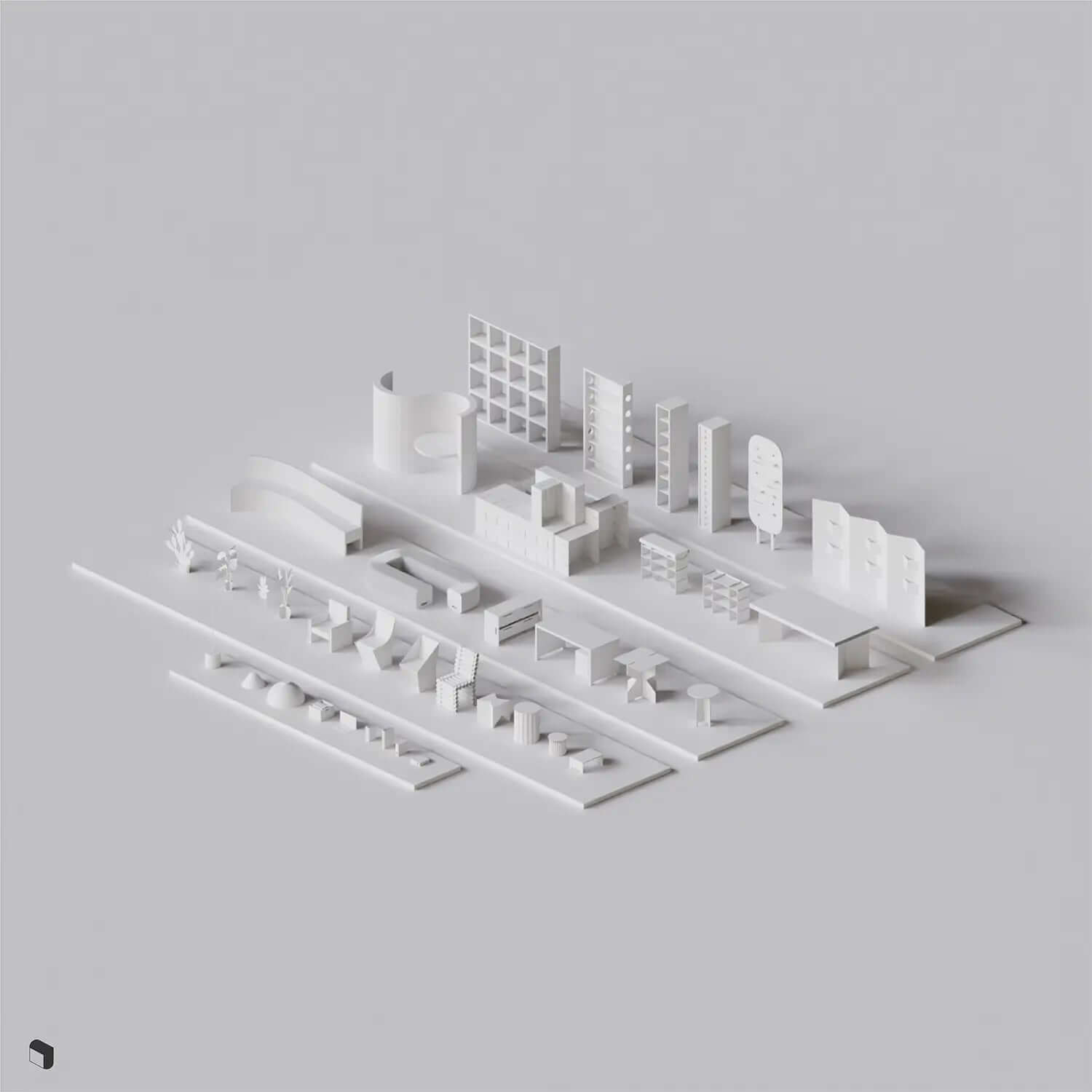 3D Model DIY Cardboard Office Digital Artwork drawings | Toffu Co