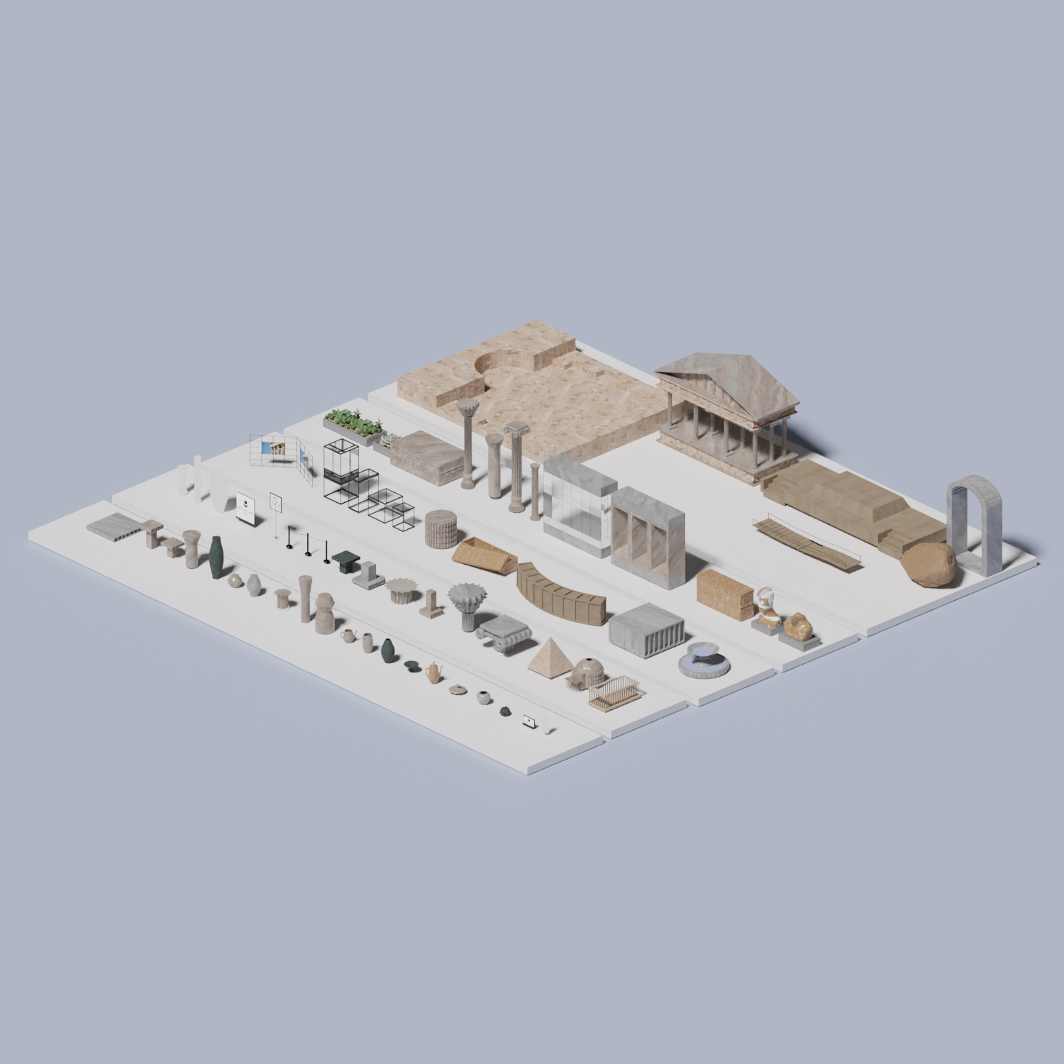 3D Model Archaeology Museum PNG - Toffu Co