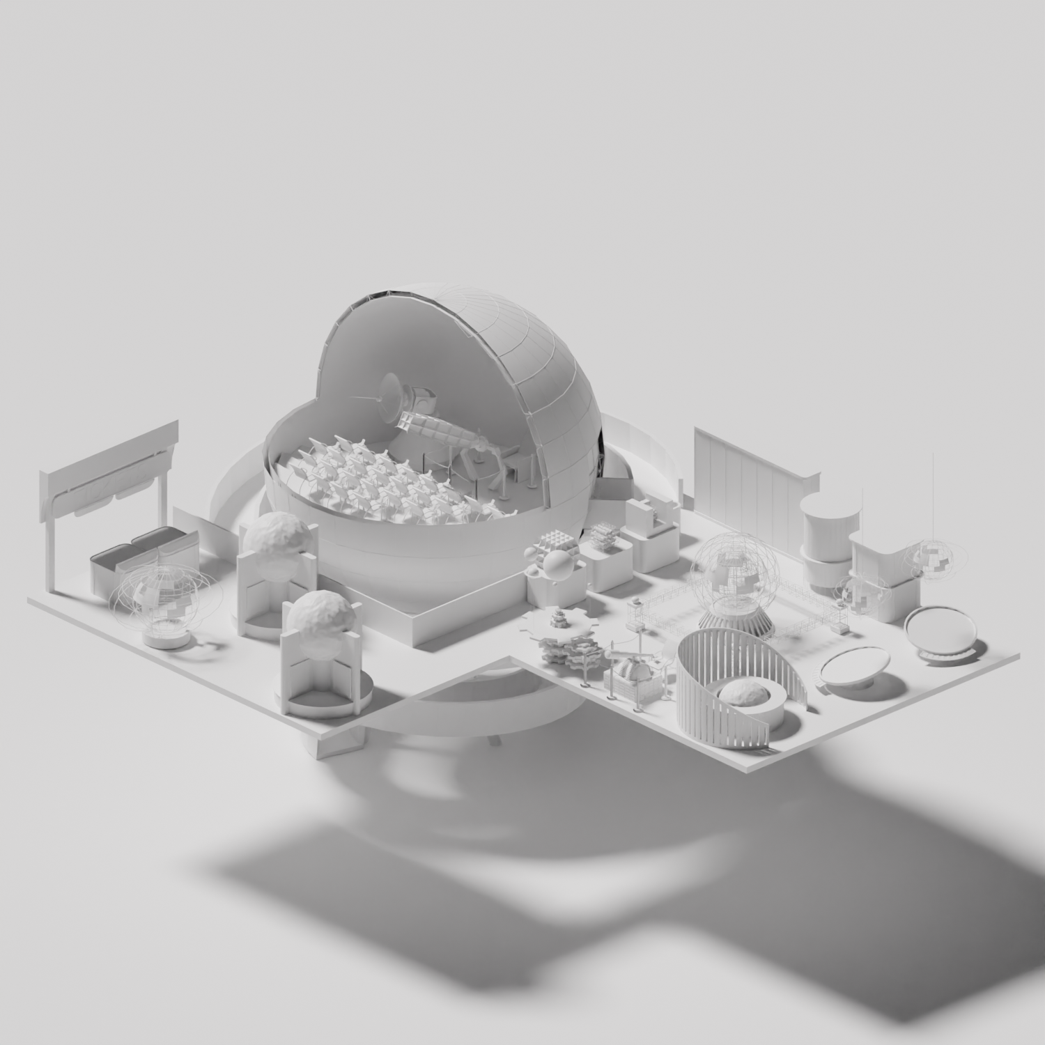 3D Model Planetarium & Exhibition PNG - Toffu Co