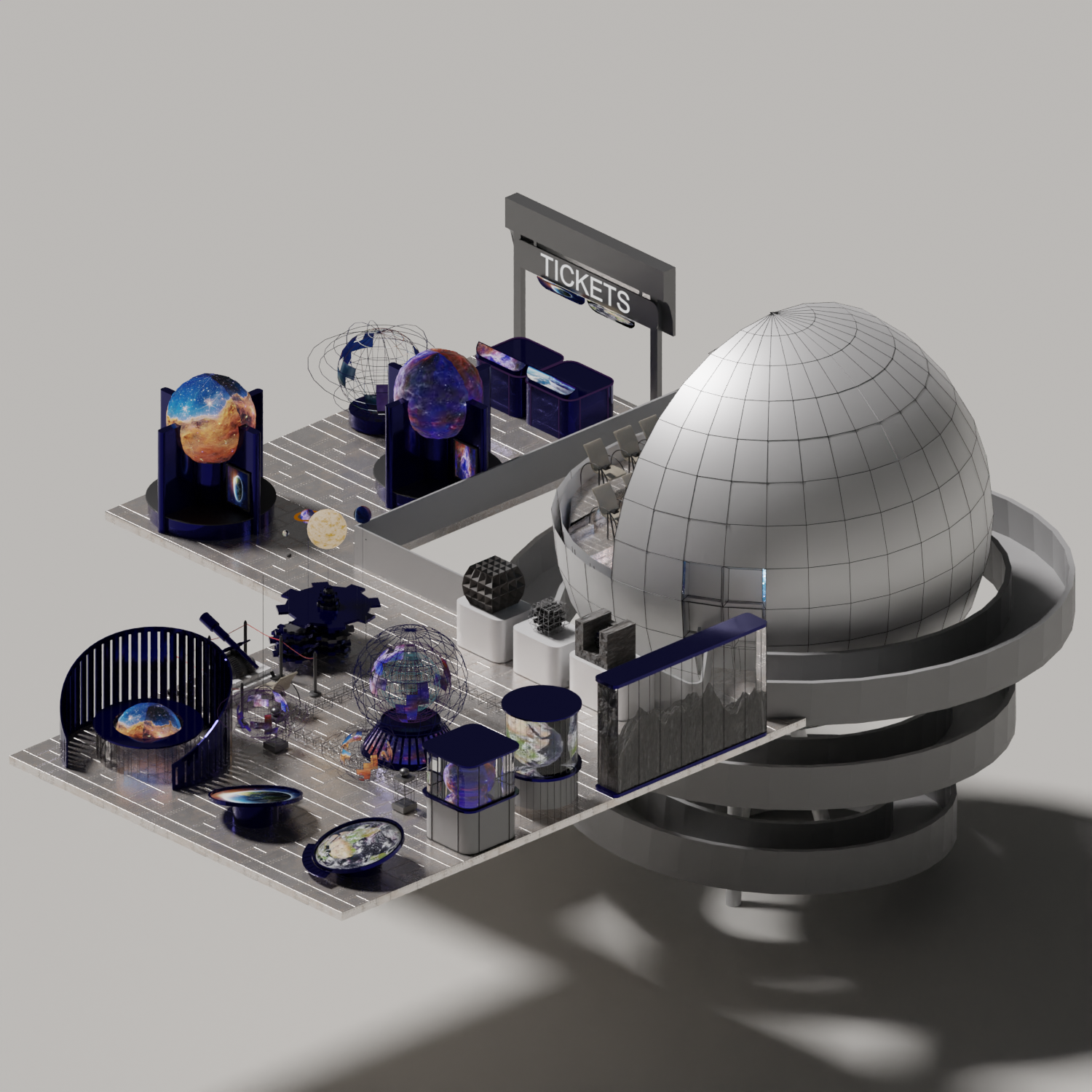 3D Model Planetarium & Exhibition PNG - Toffu Co