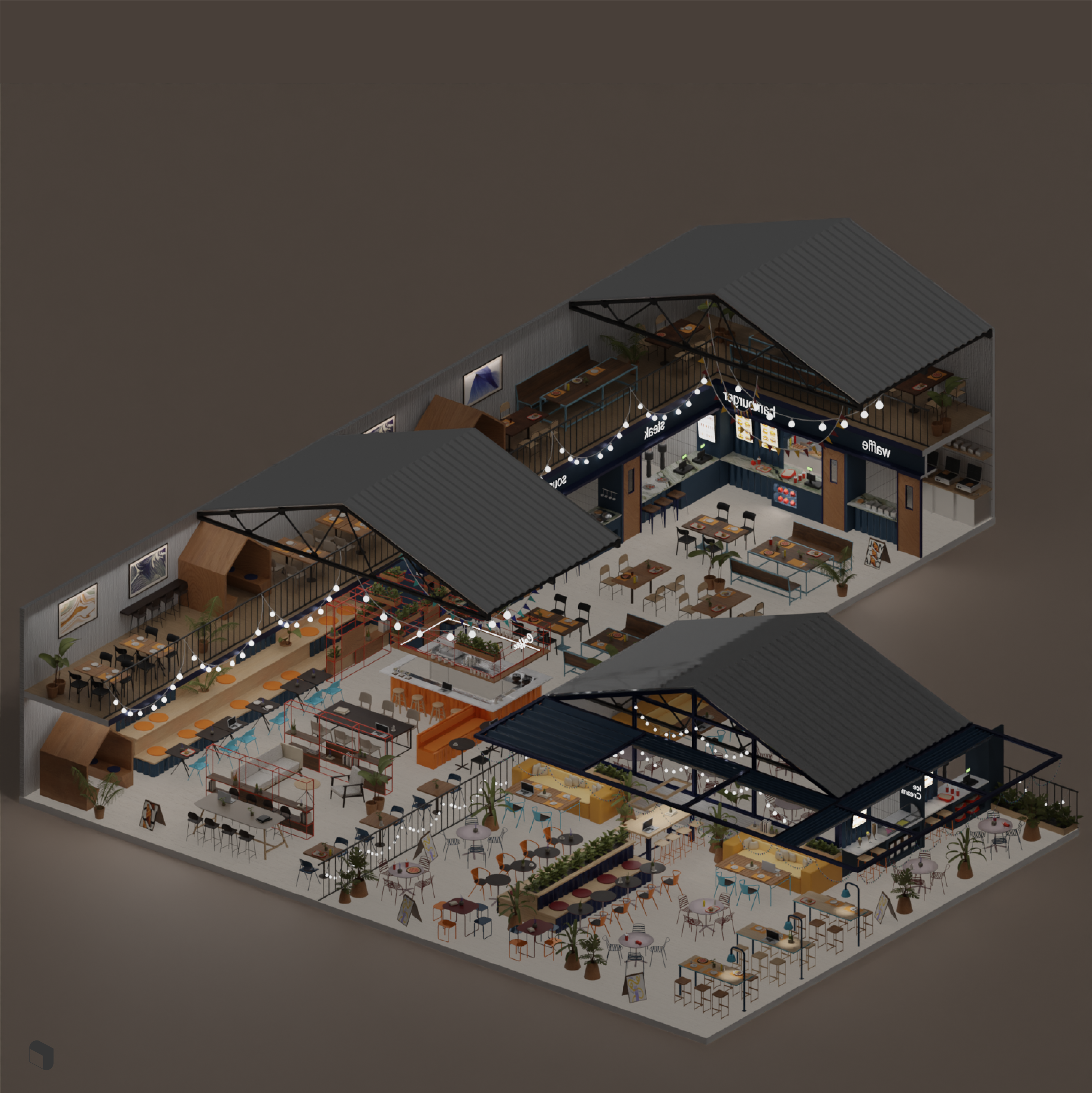 3D Model Food Hall Bundle PNG - Toffu Co