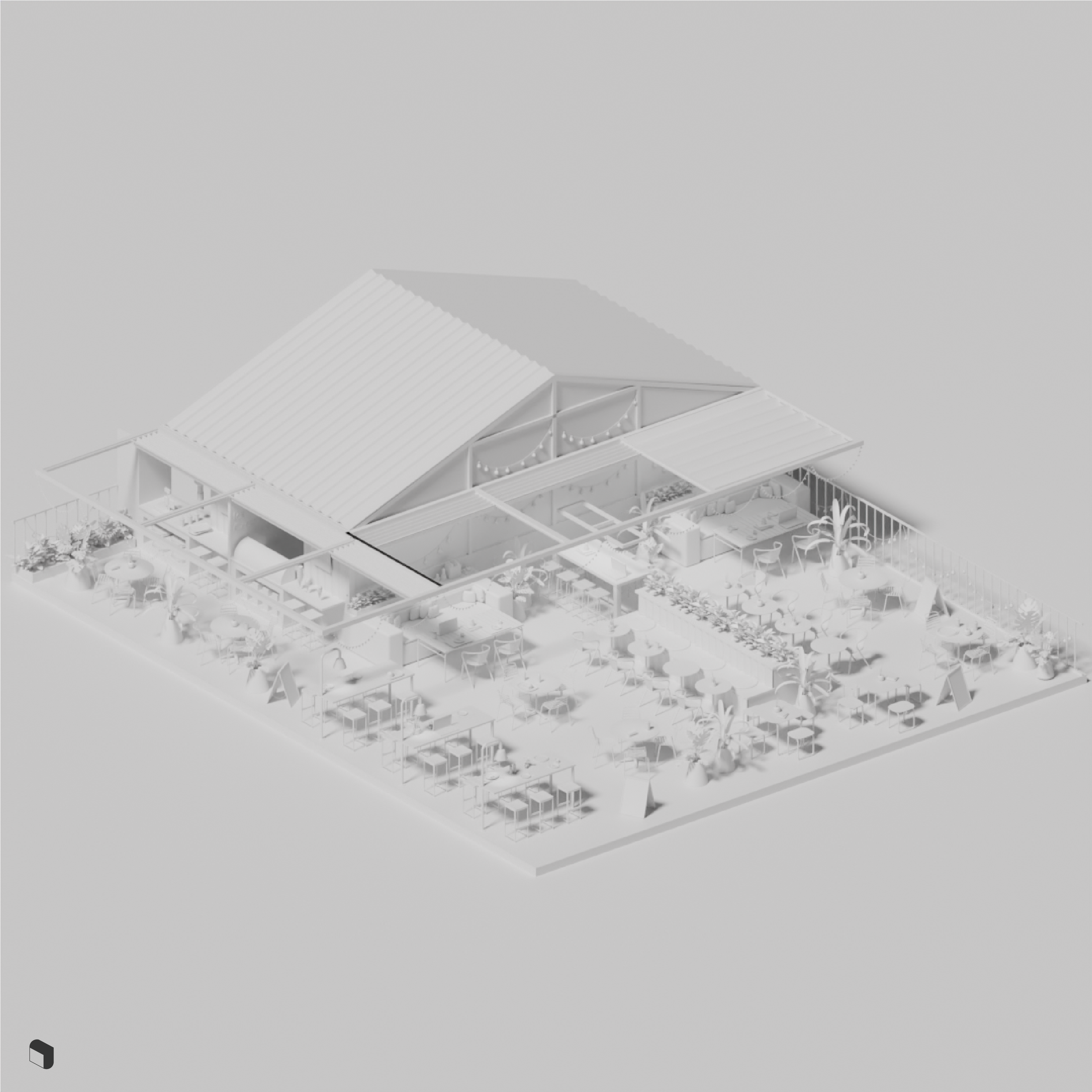 3D Model Food Hall Garden PNG - Toffu Co
