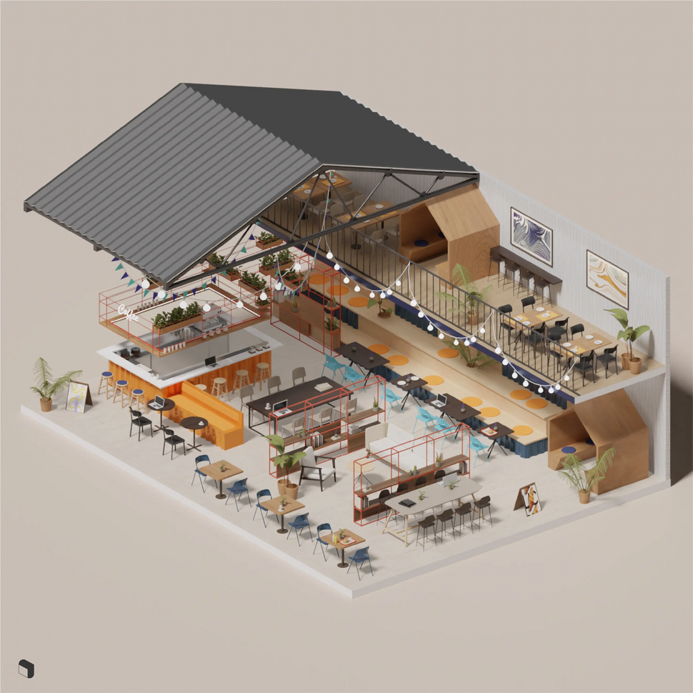 3D Model Social Zone – Toffu Co