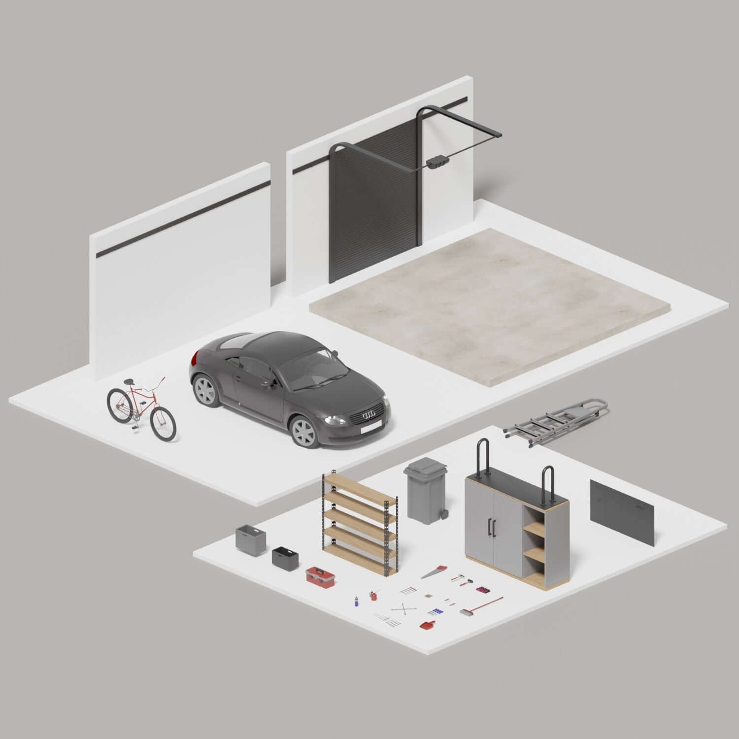 3D Model Garage Digital Artwork drawings | Toffu Co