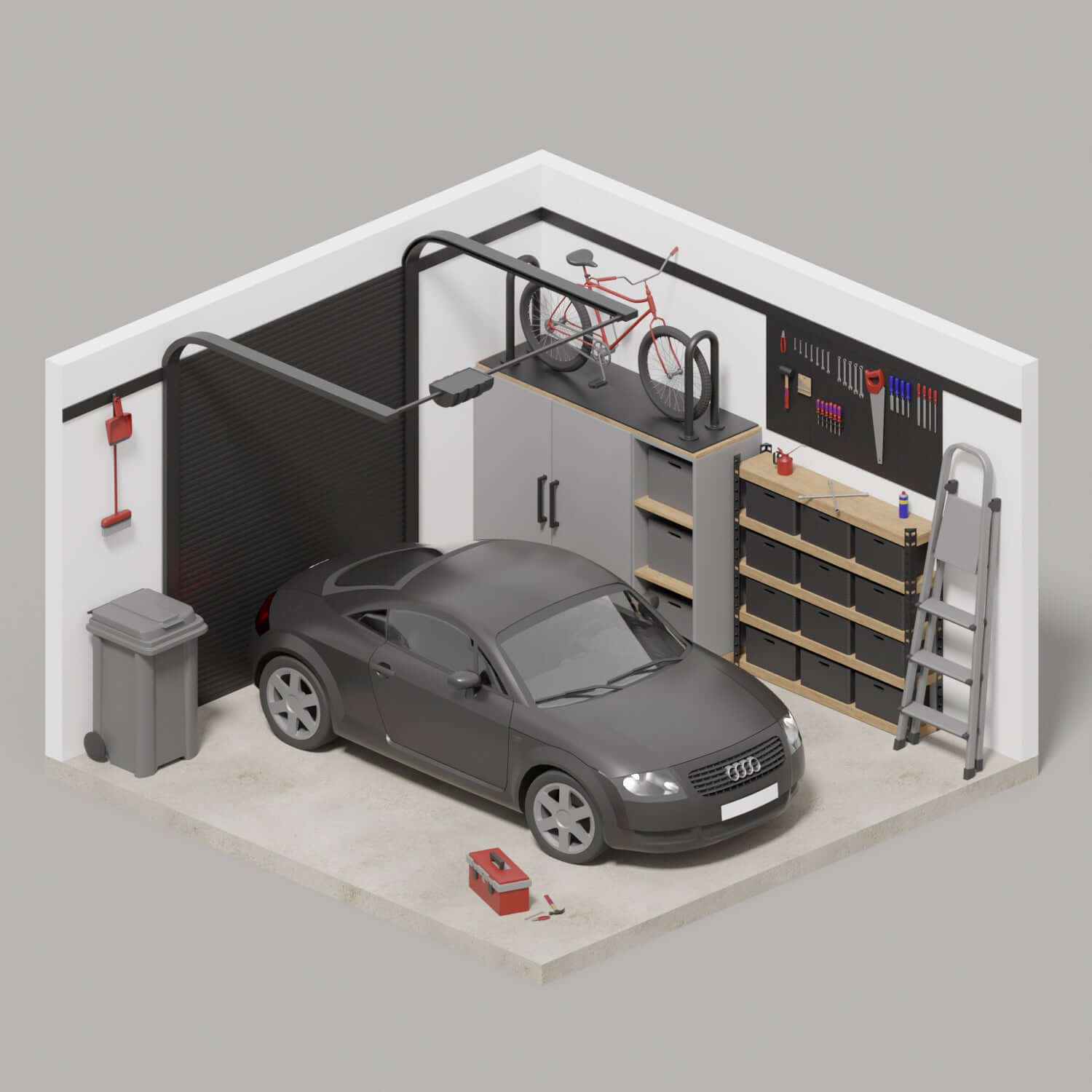 3D Model Garage Digital Artwork drawings | Toffu Co