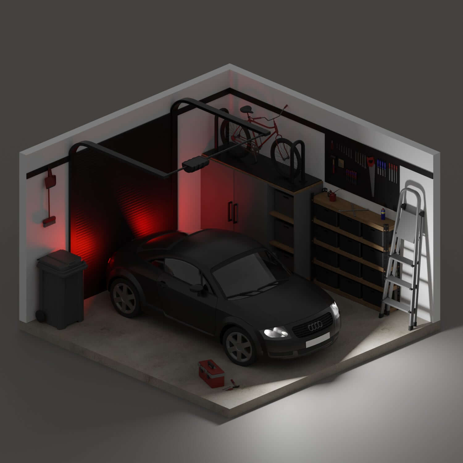 3D Model Garage Digital Artwork drawings | Toffu Co