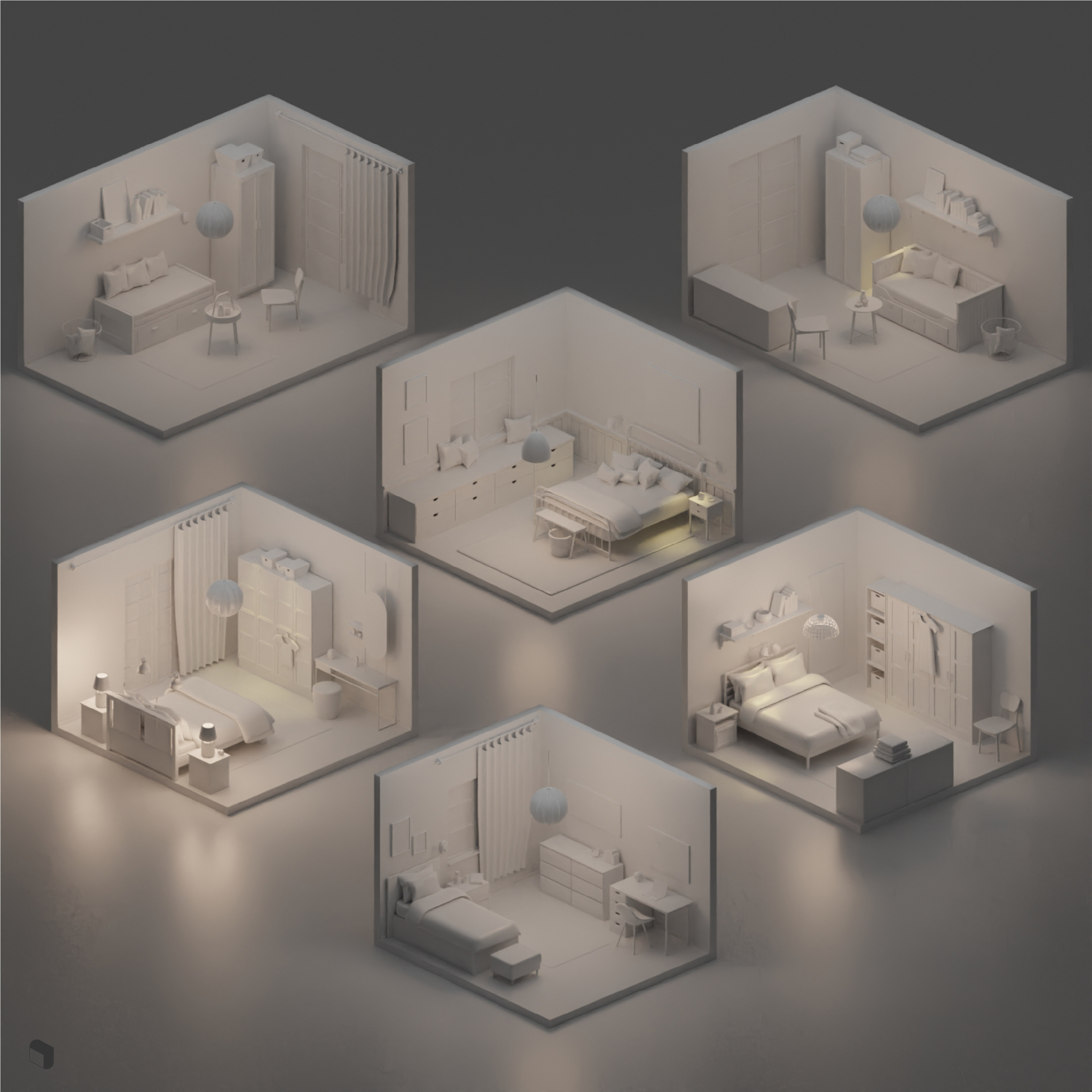 3D Model Ikea Bedroom Setups PNG - Toffu Co
