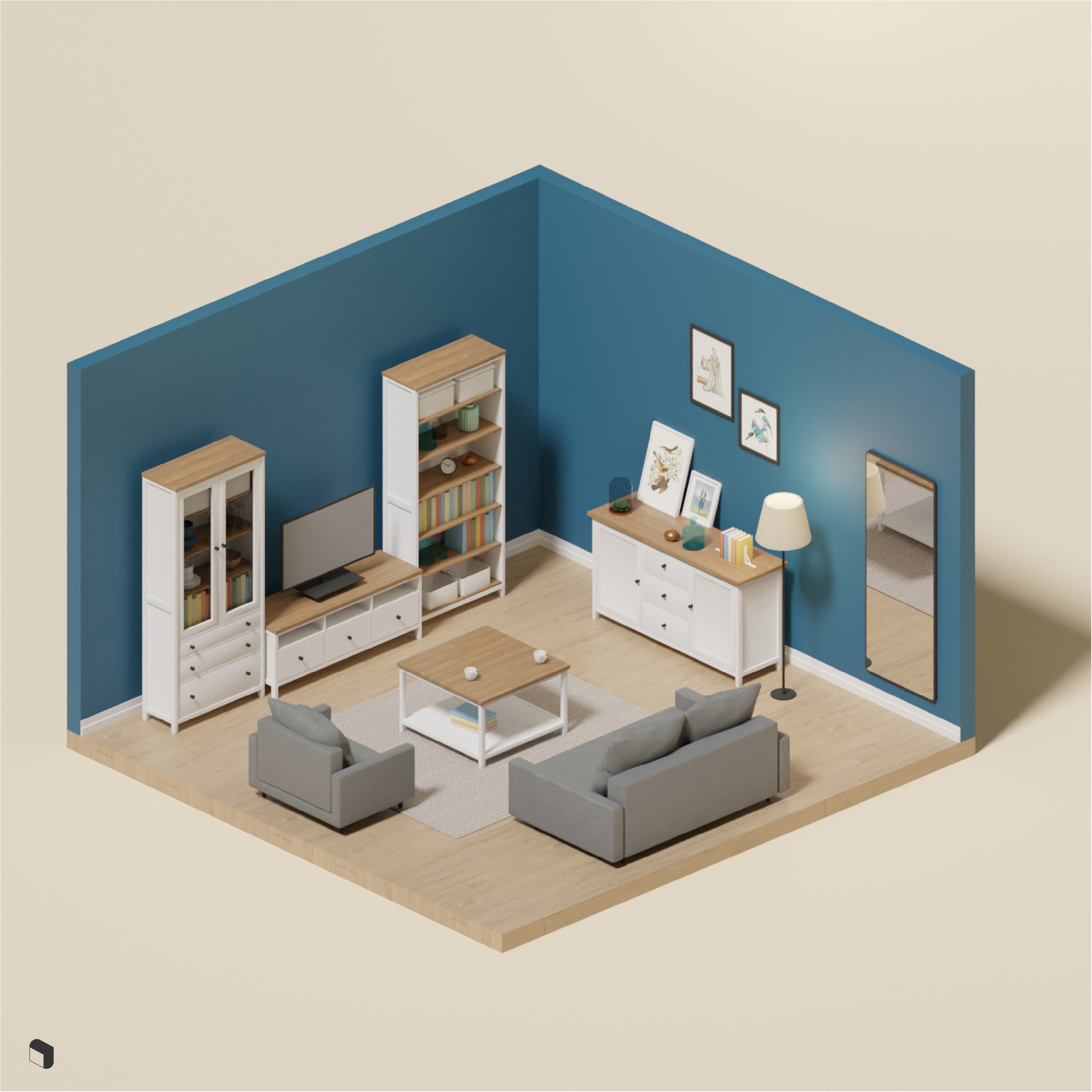 3D Model Ikea Living Room Setups PNG - Toffu Co