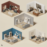 3D Model Ikea Living Room Setups Digital Artwork drawings | Toffu Co
