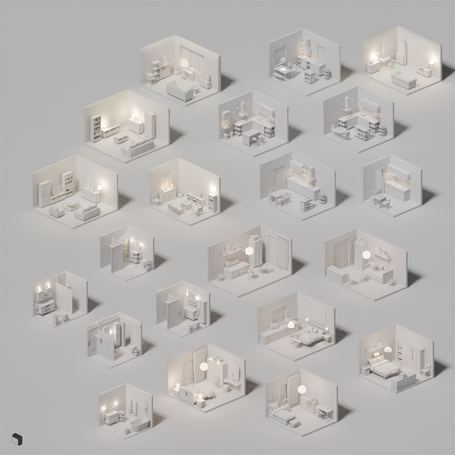 3D Model Ikea Home Setups Bundle PNG - Toffu Co