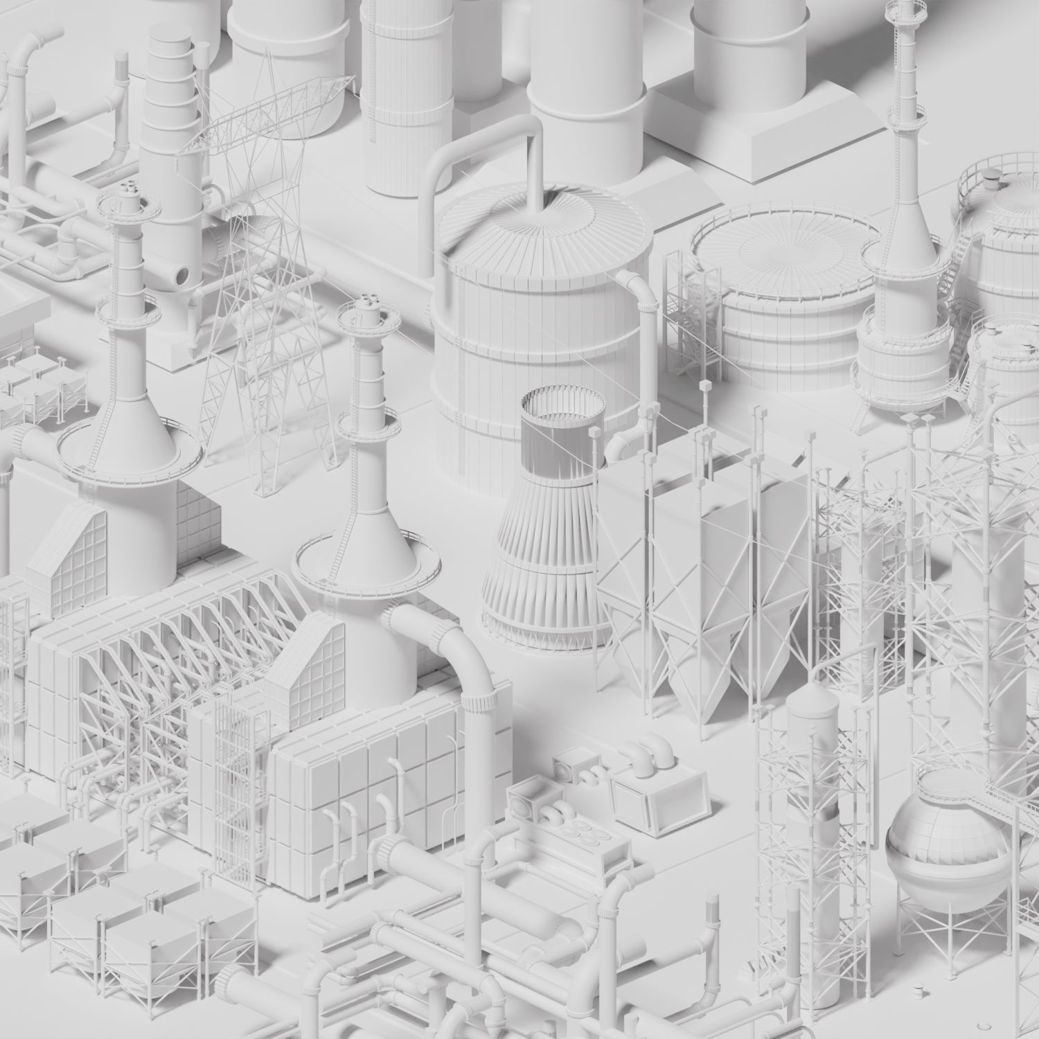 3D Model Industrial Building Fillers PNG - Toffu Co