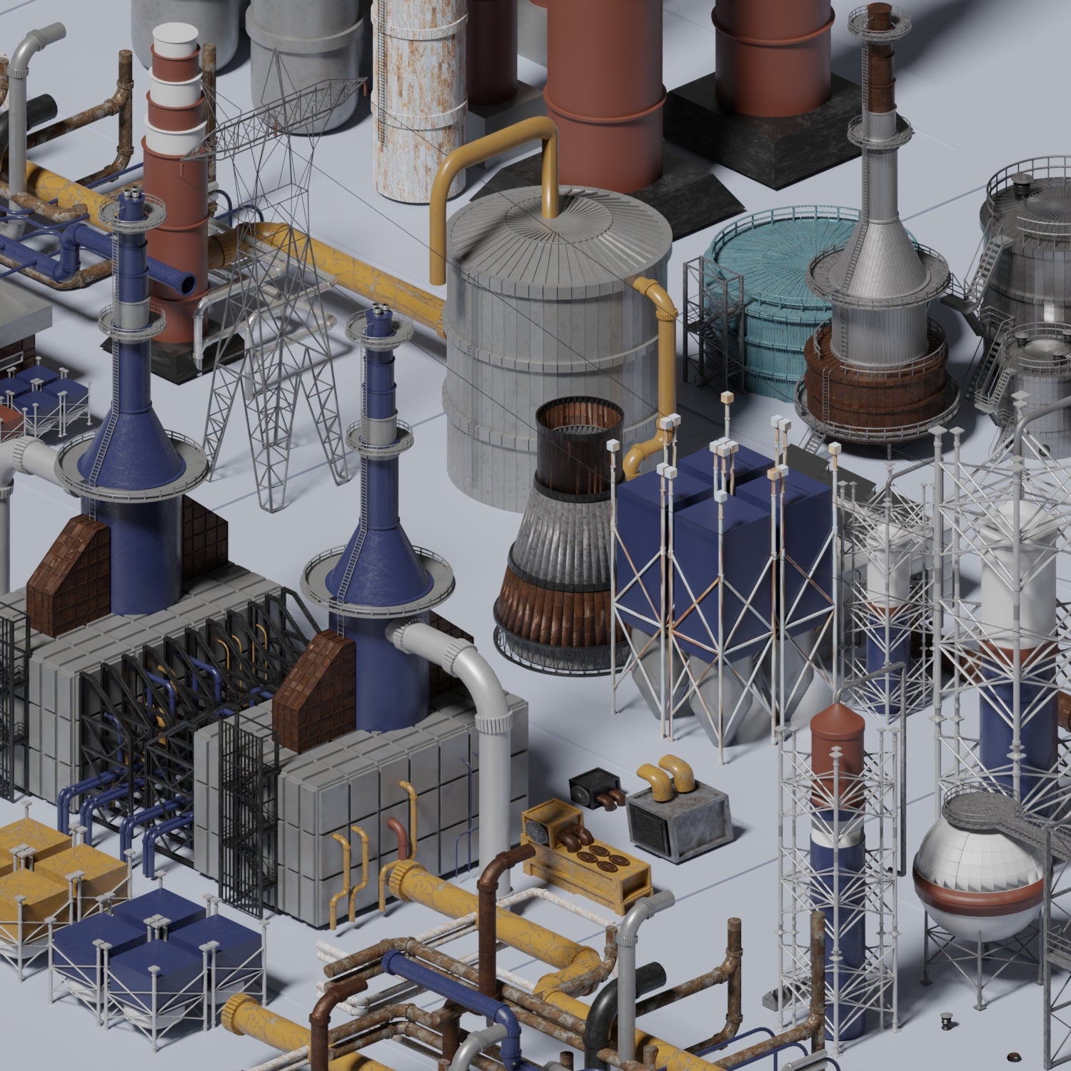 3D Model Industrial Building Fillers PNG - Toffu Co