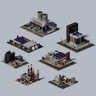 3D Model Factory Buildings PNG - Toffu Co