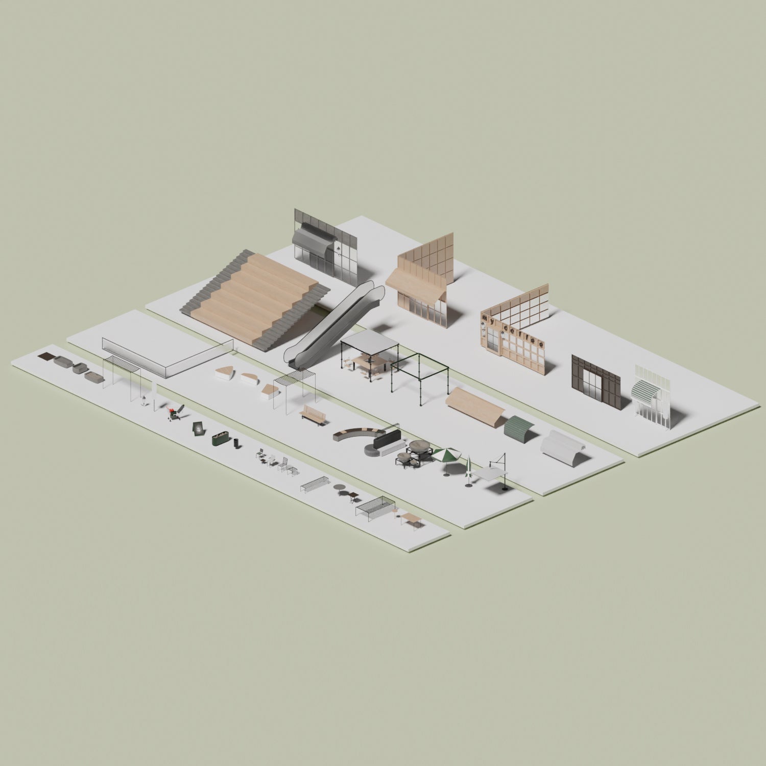 3D Model Mall Public Area PNG - Toffu Co